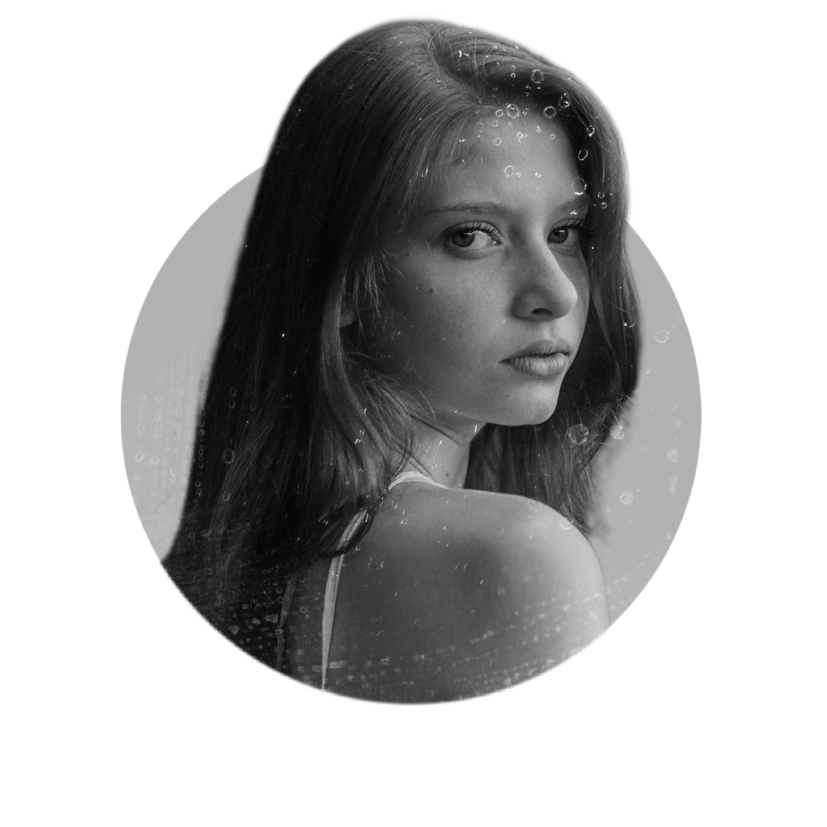 Profile Pic With Woman Black And White Circle Bubble