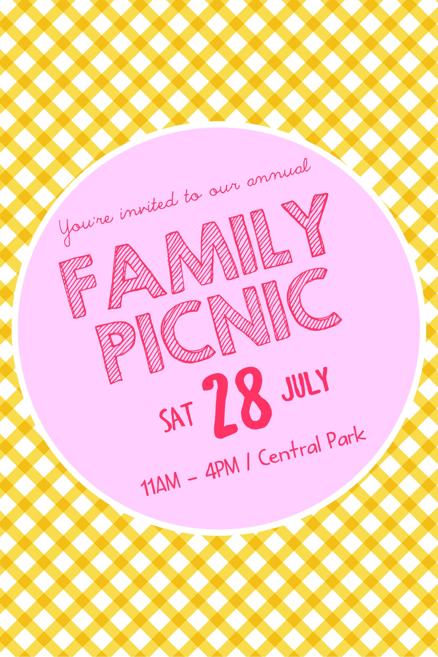 family picnic event invitation template
