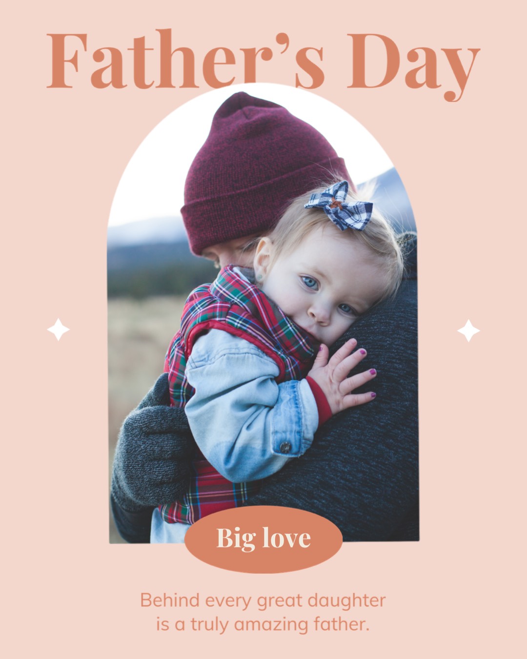 A Card With A Picture Of A Little Girl Holding A Baby Father S Day Template
