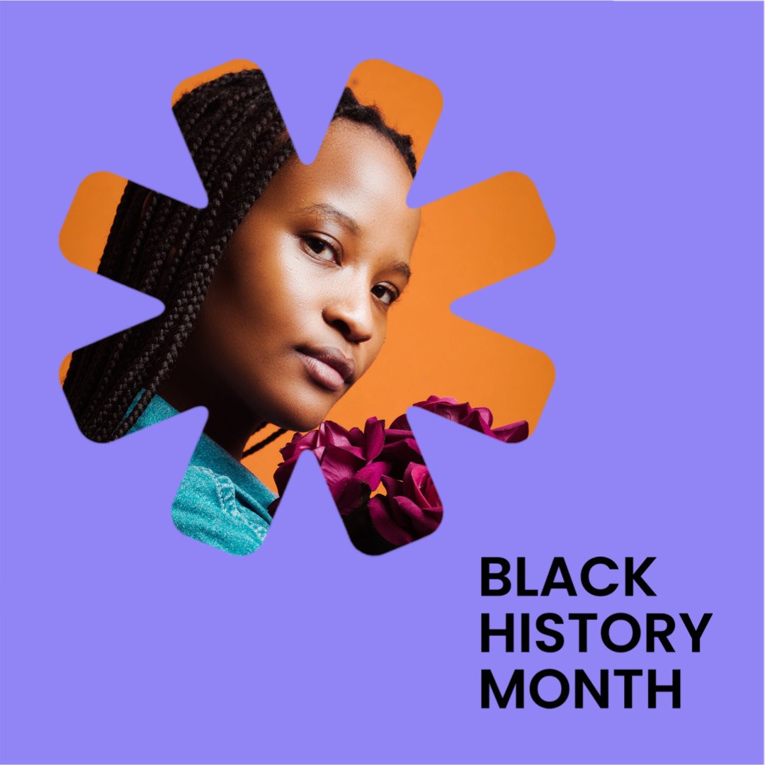 Black history month woman photo purple instagram post template 