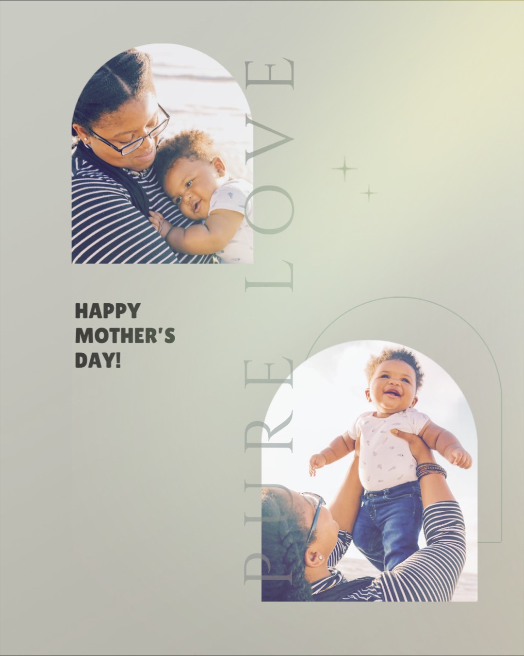 Pure Parent Child Love Printable Mother'S Day Cards Template
