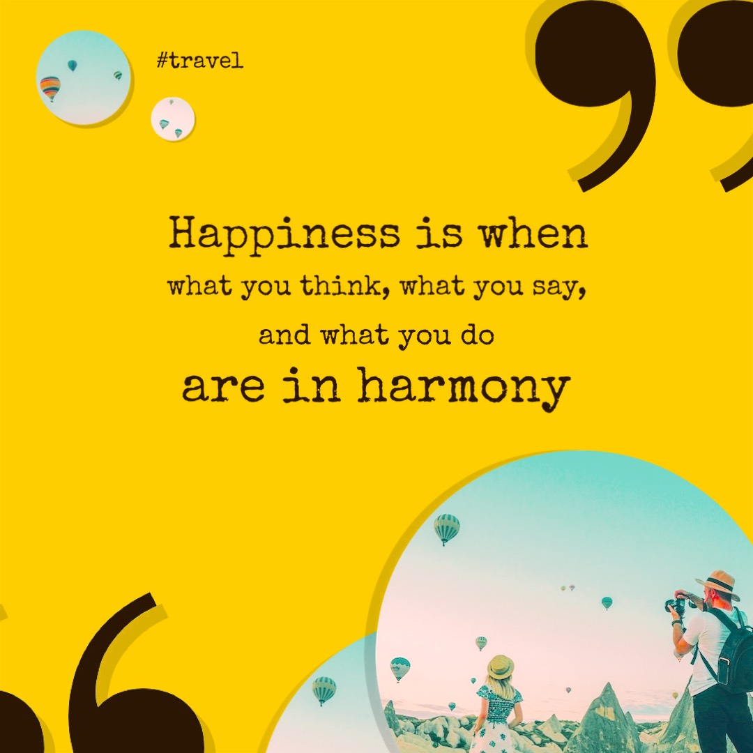 Happiness life quote instagram post template
