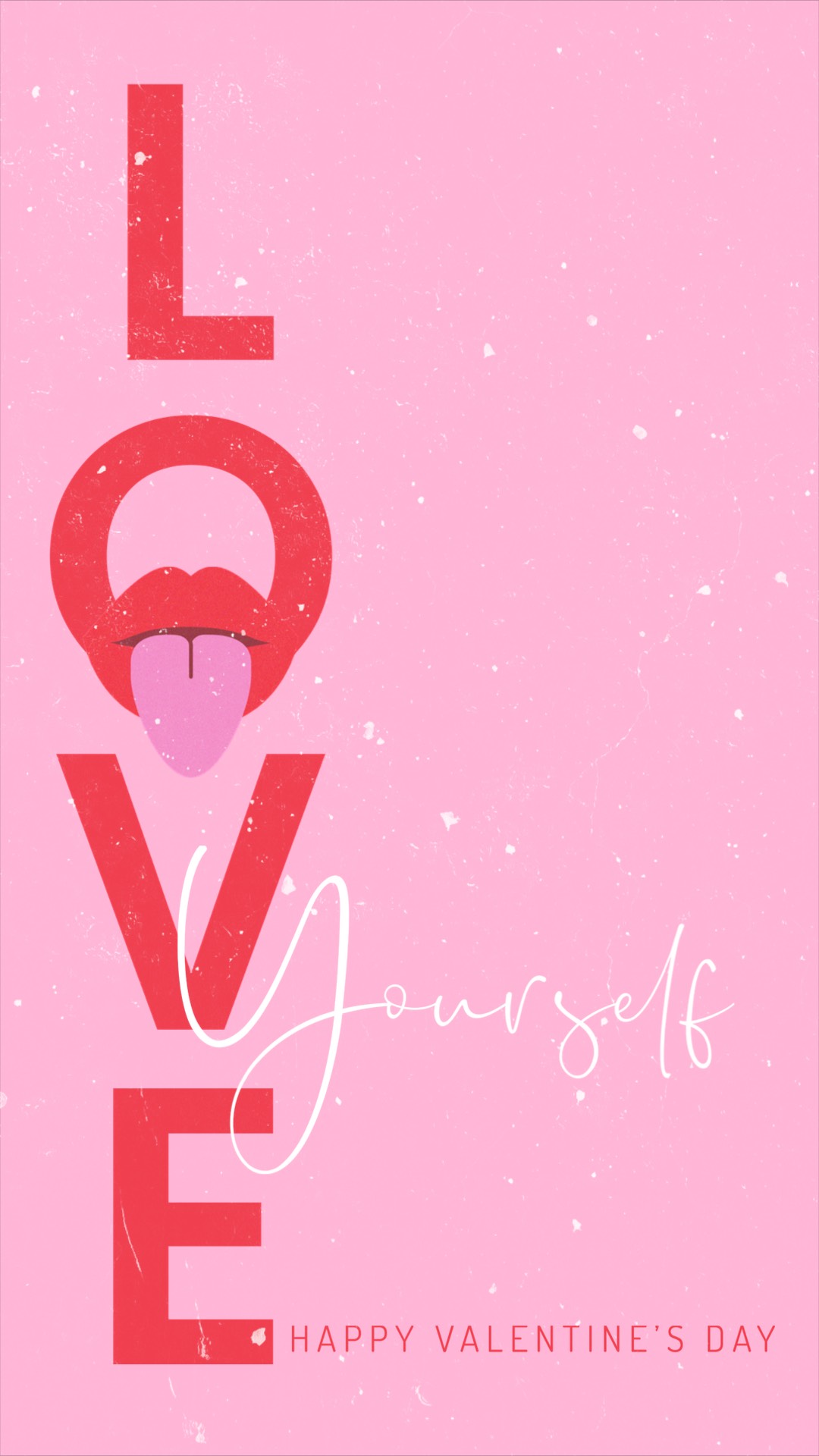 love yourself minimalist pink and red Valentine’s story template