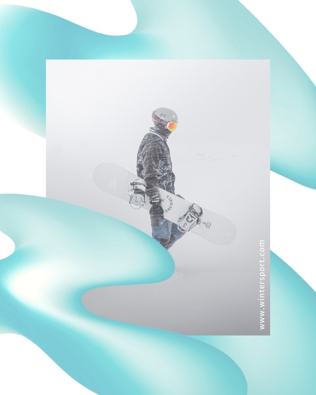 A Man With A Snowboard In His Hand Sports Template