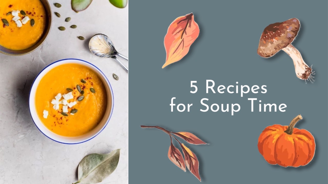 5 Recipes For Soup Time Creative Youtube Thumbnail Template