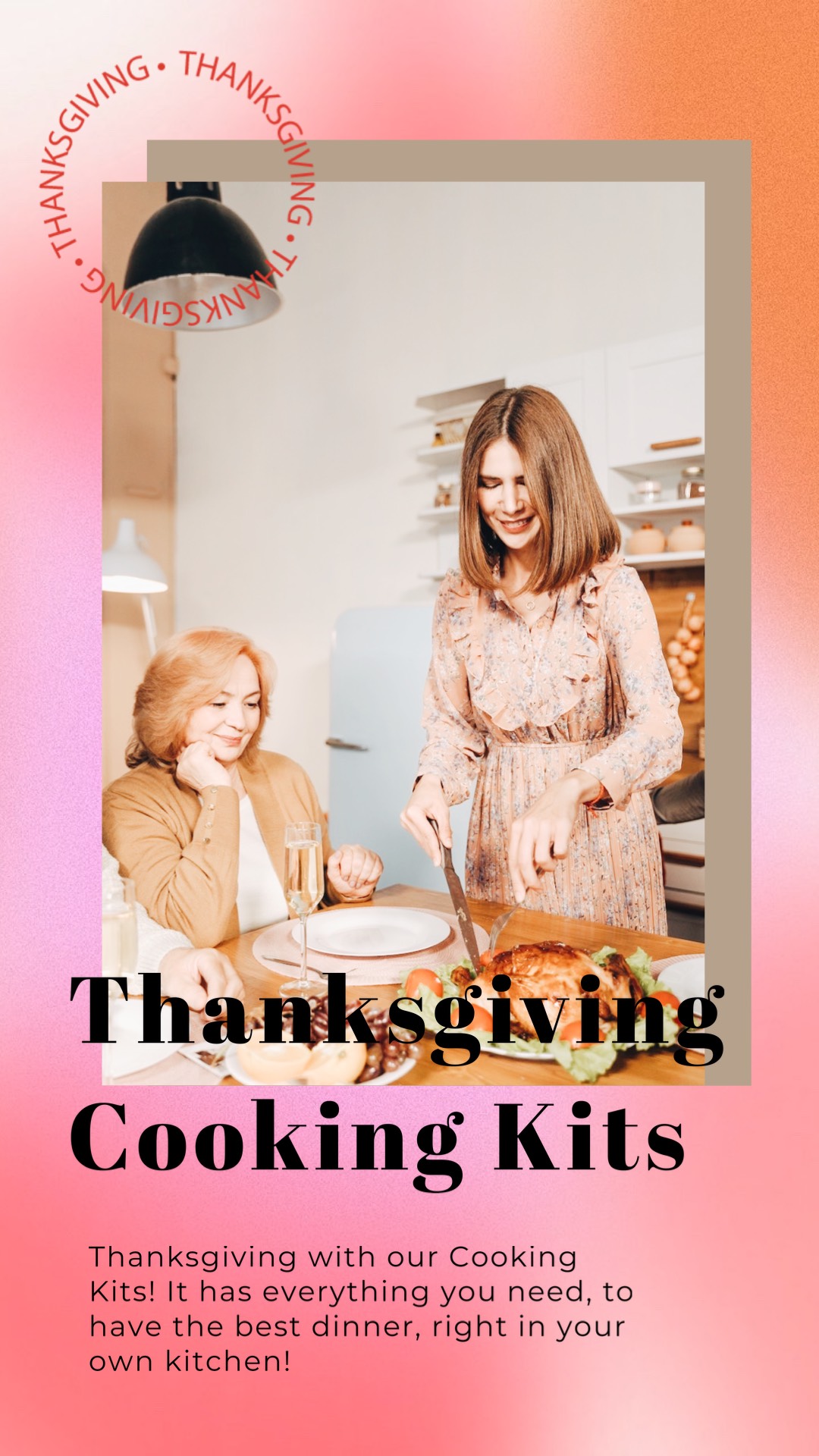 A Picture Of A Woman And A Child Cooking Thanksgiving Template