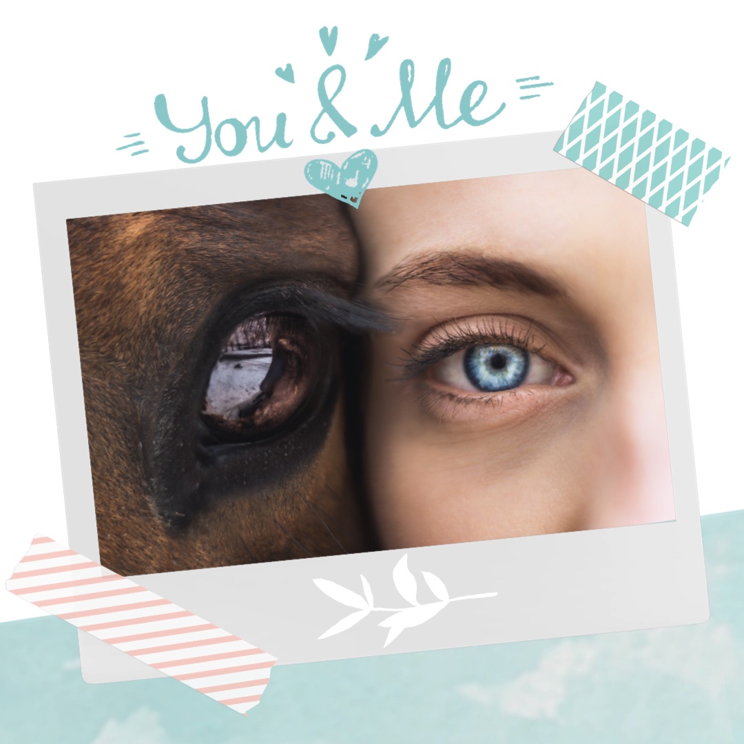 A Woman'S Face With A Horse'S Eye Hello Spring Template