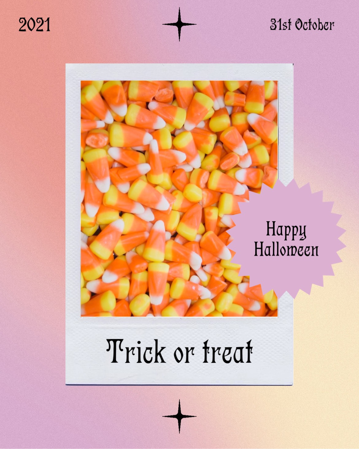 A Picture Of A Trick Or Treat With Candy Corn Halloween Template