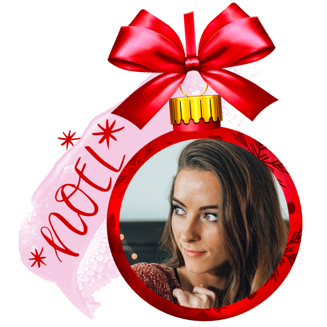 A Christmas Ornament With A Picture Of A Woman Christmas Stickers Template