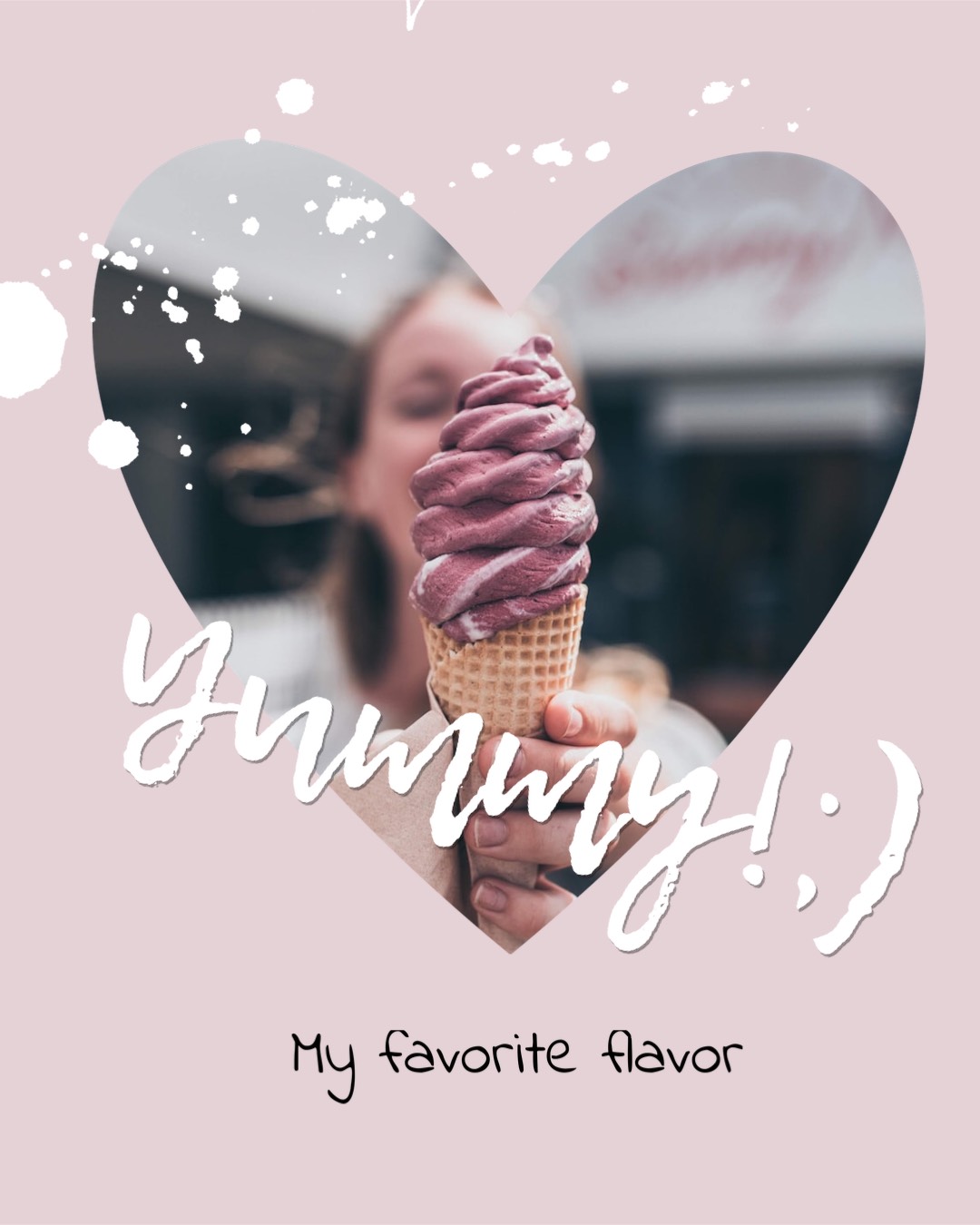 A Woman Holding An Ice Cream Cone In Her Hand Foodie Template