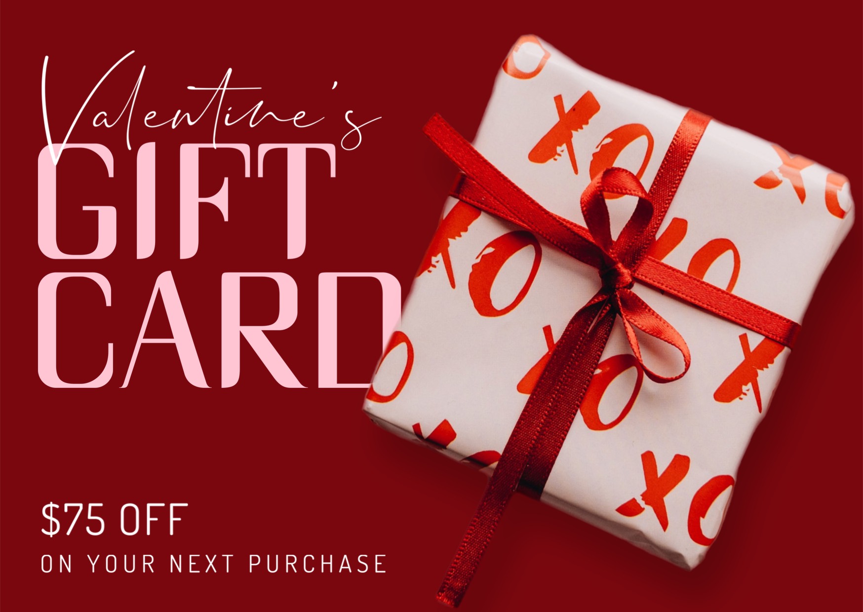 red valentine gift card voucher template
