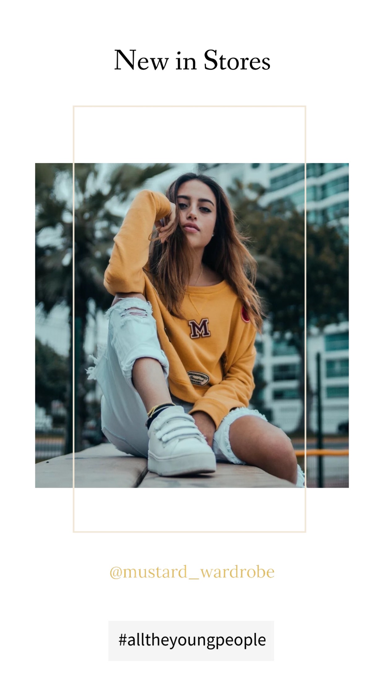 Woman modeling street style fashion instagram story template