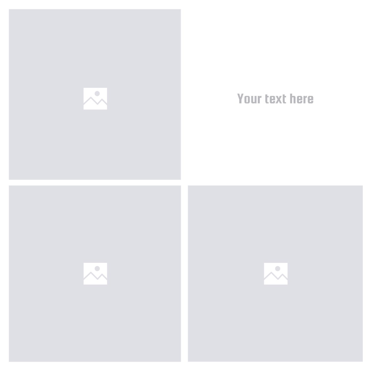 A White Background With Four Squares Of Different Sizes Layouts Template