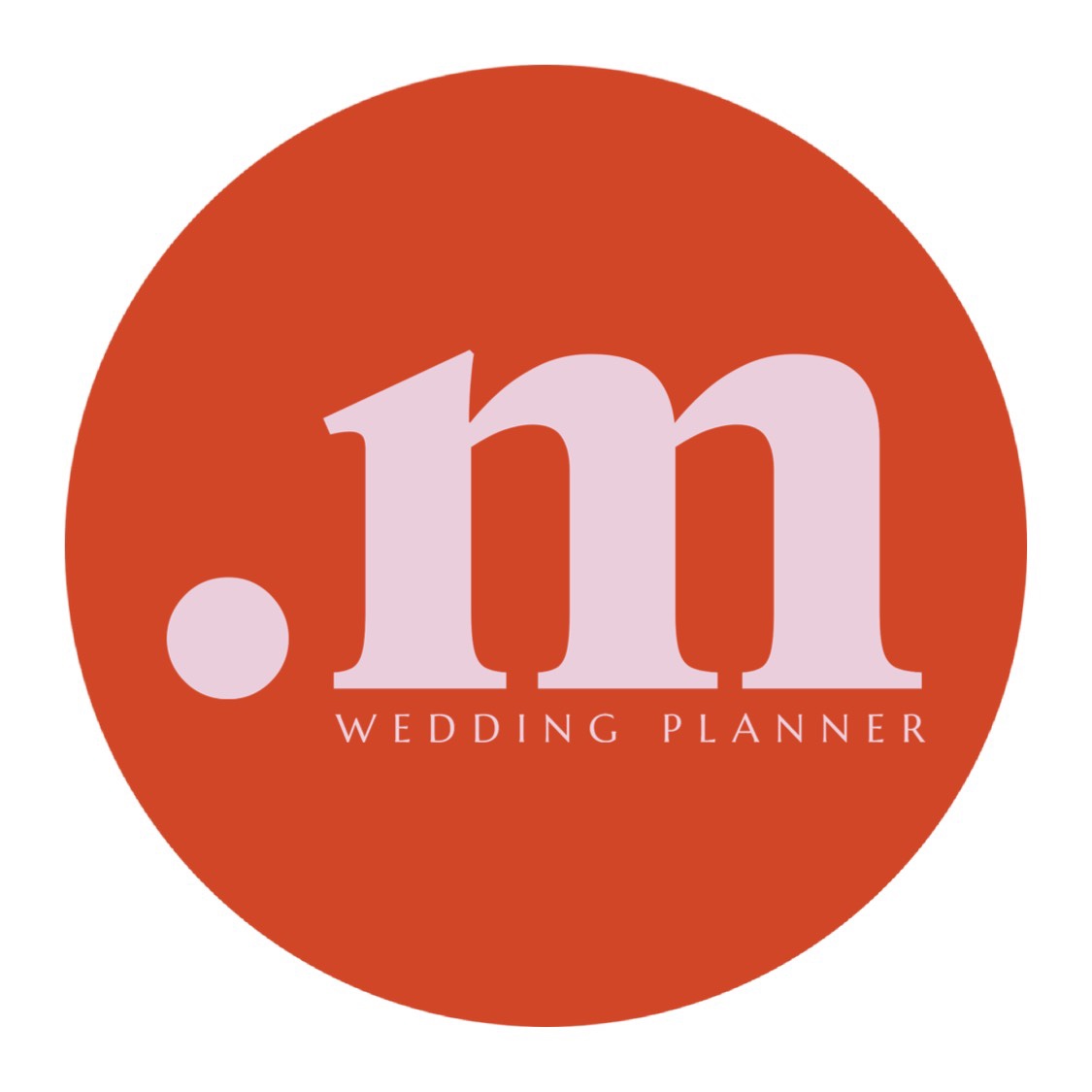 m wedding planner red circle with pink text cute and fun logo template 