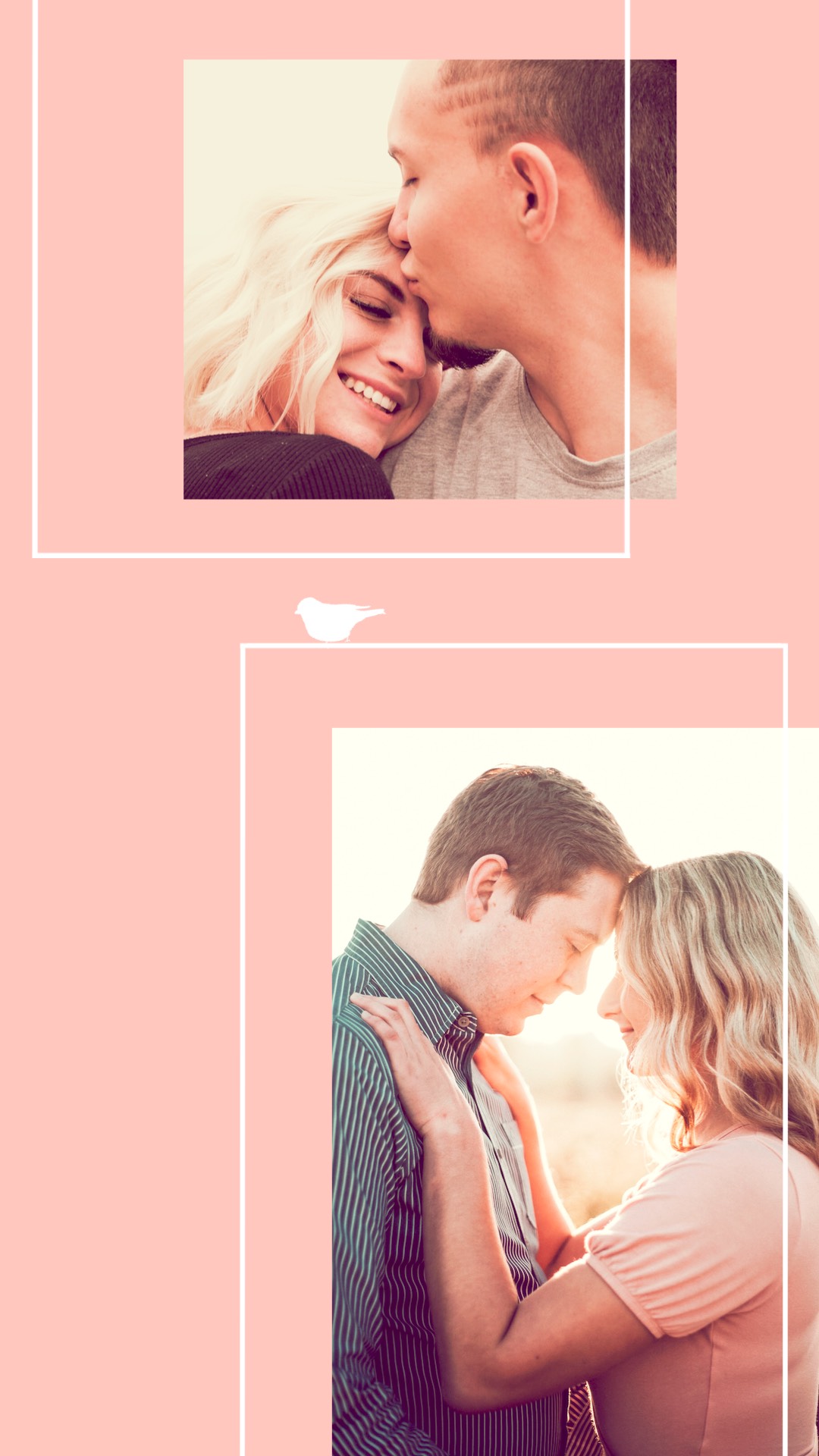 A Man And A Woman Kissing In Front Of A Pink Background Spring Story Template