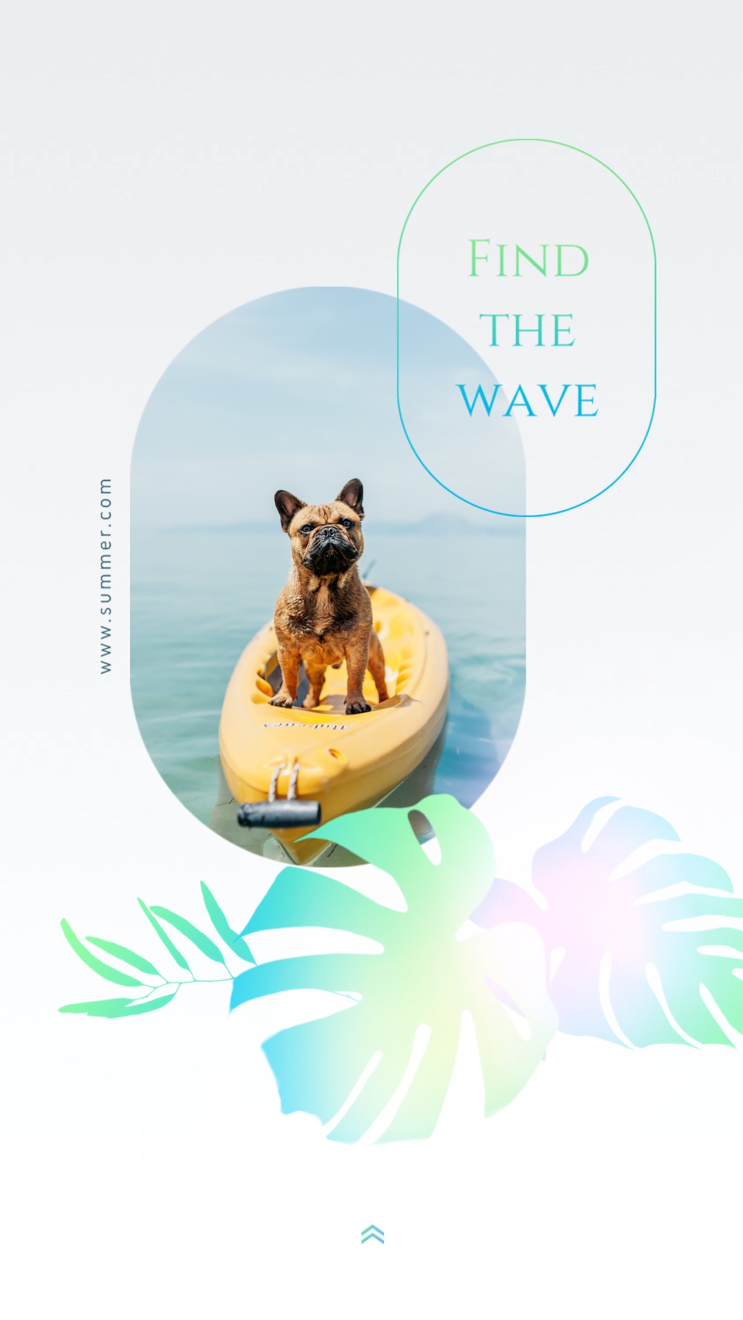 A Small Dog Sitting On A Raft In The Ocean Summer Story Template