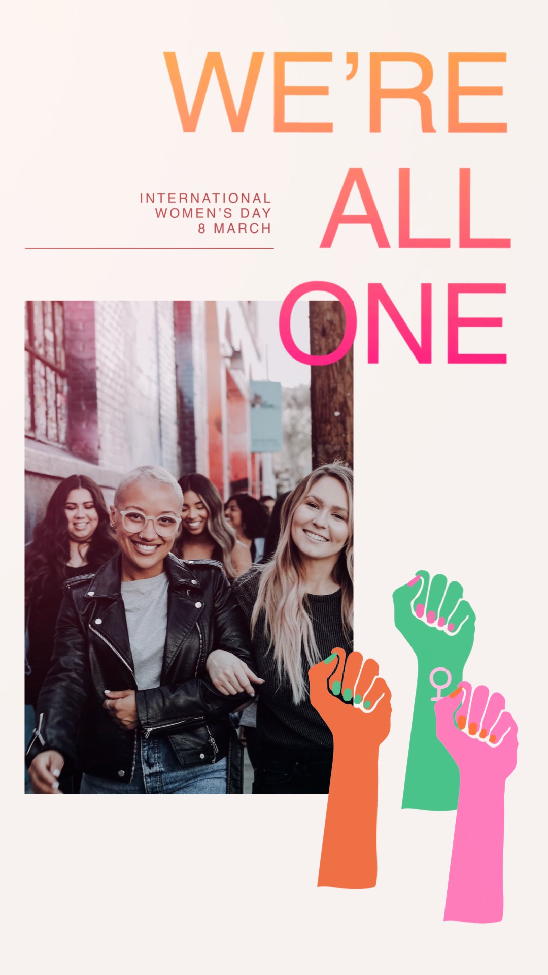 A Group Of People Holding Up Their Hands Women S Day Template