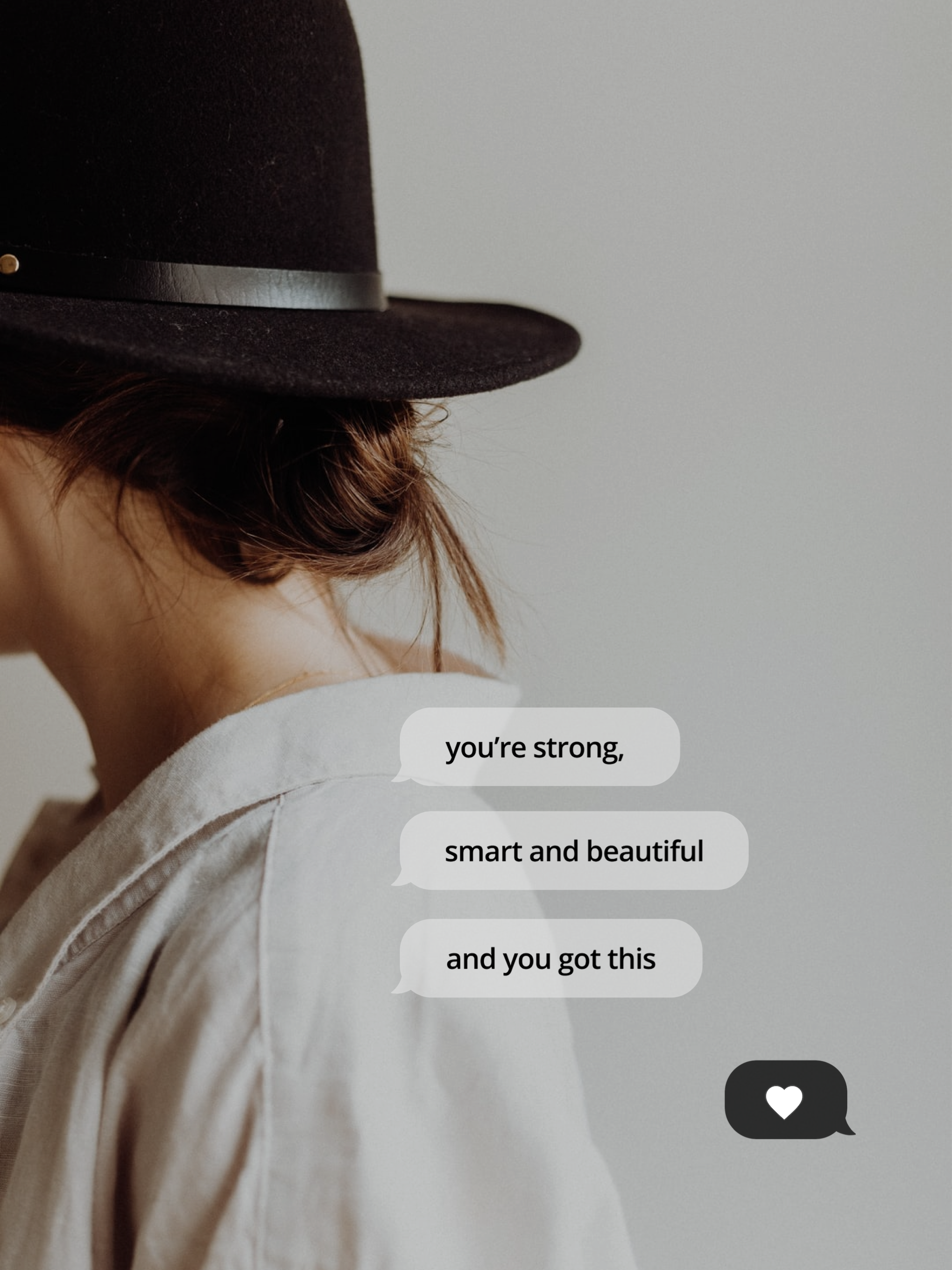 A Woman Wearing A Black Hat And A White Shirt Notifications Template