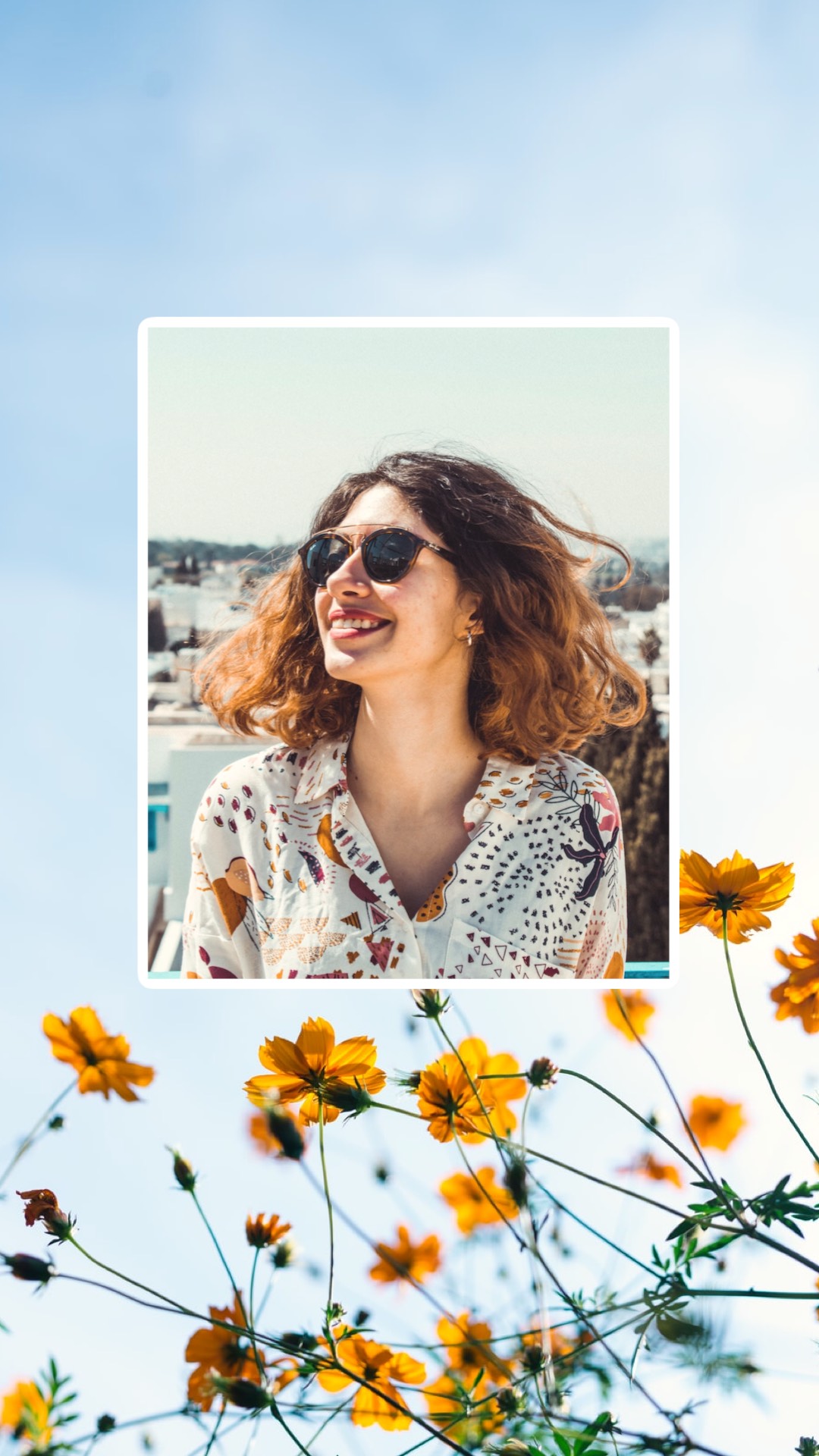 A Photo Of A Woman With Sun Glasses Spring Story Template
