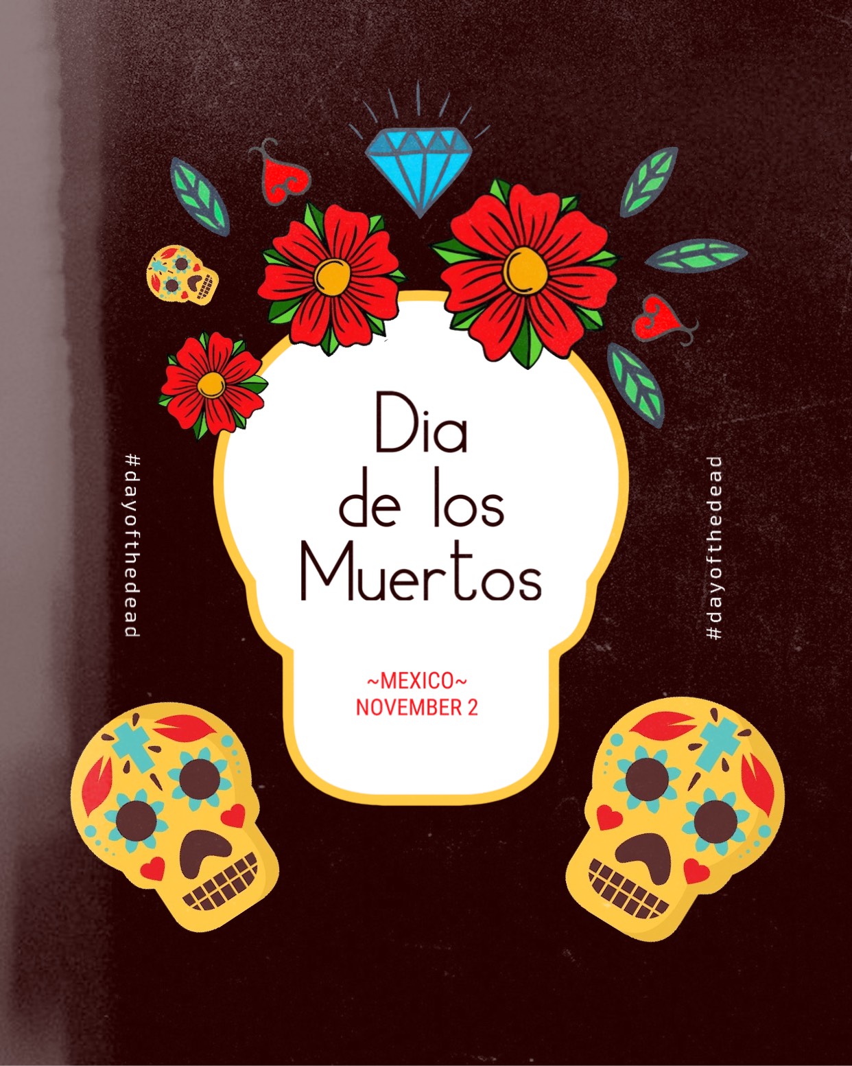 A Book Cover For Dia De Los Muertos Day Of The Dead Template