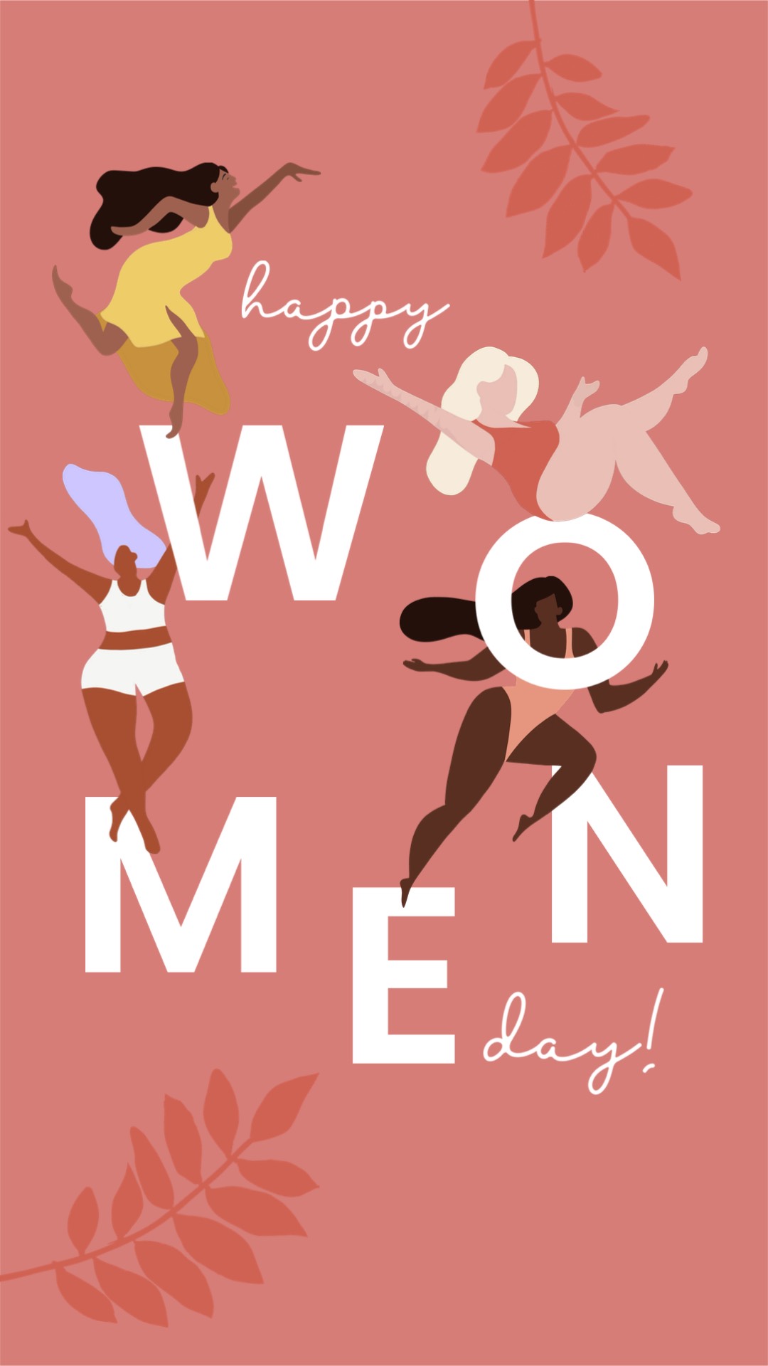  dancing women illustration Women’s Day Template