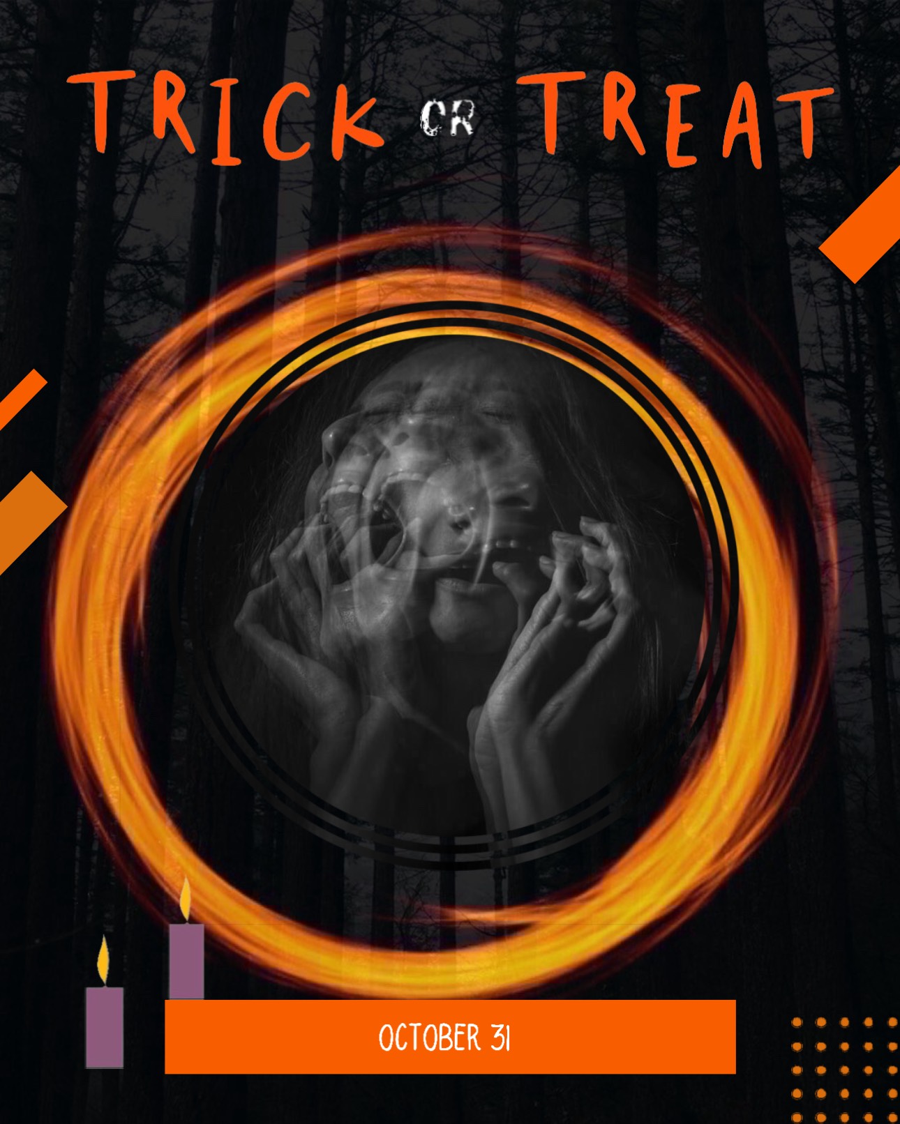 A Poster For A Trick Or Treat Event By Fred A. Precht Halloween Template