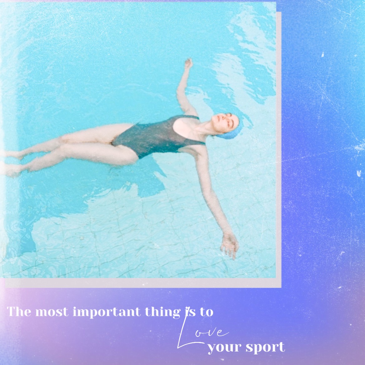 Woman swiming in pool instagram post template