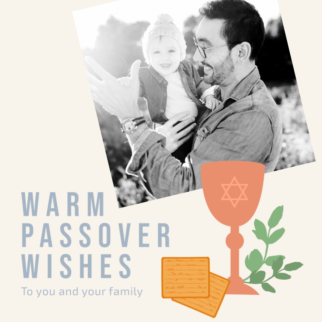  passover holiday photo greetings instagram post template 