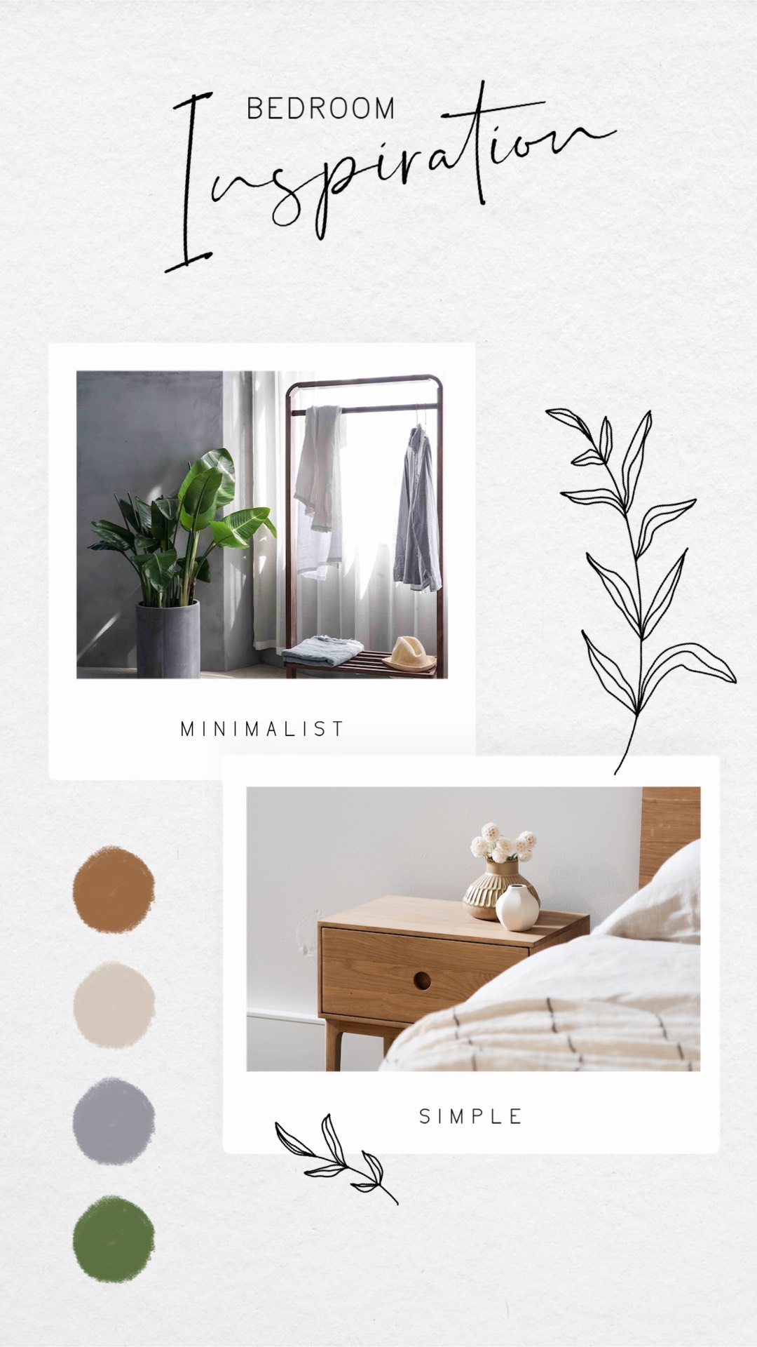 Interior Bedroom Minimalist Design Instagram Story Template 