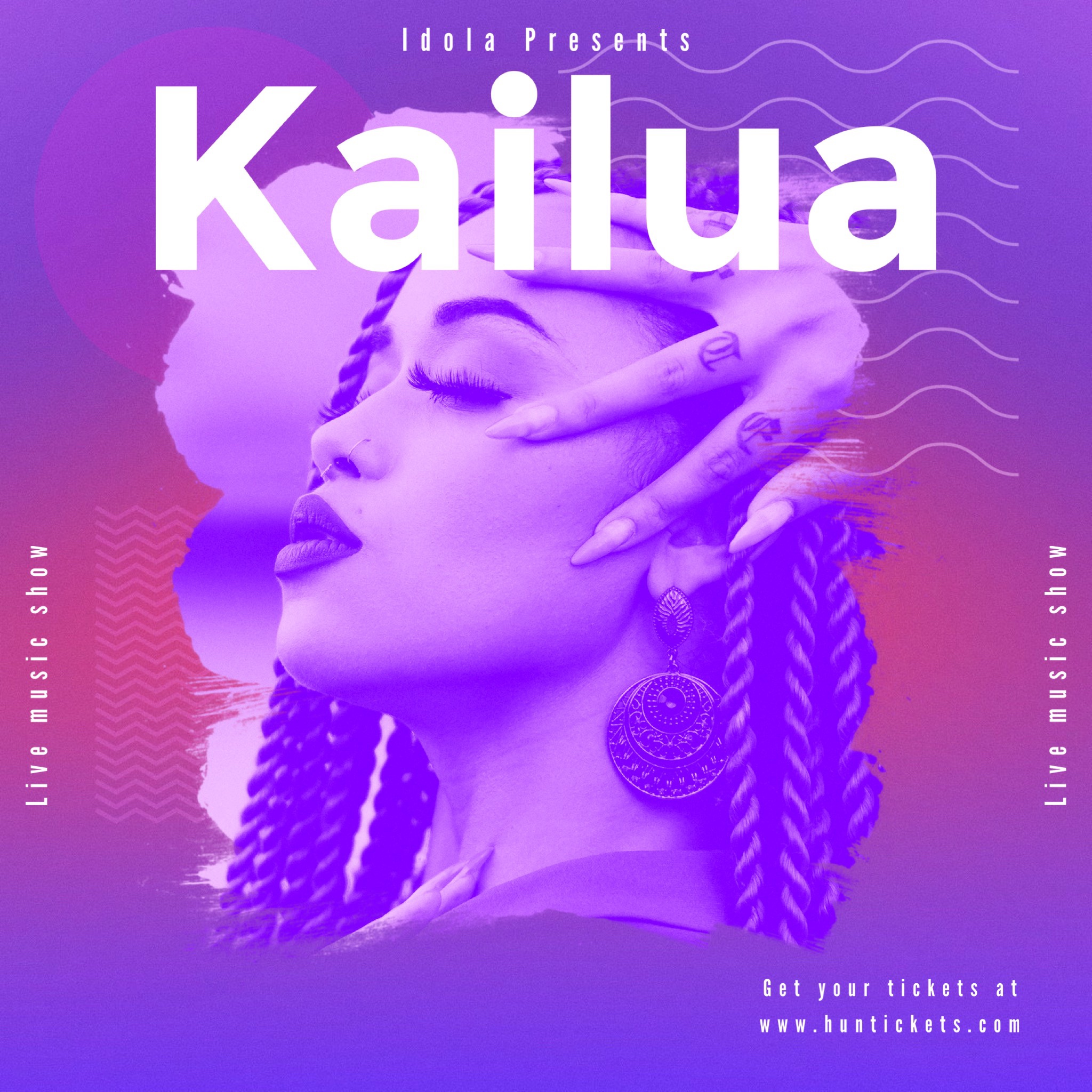 A Poster With A Woman'S Face And Braids By Kelly Sueda Music Template