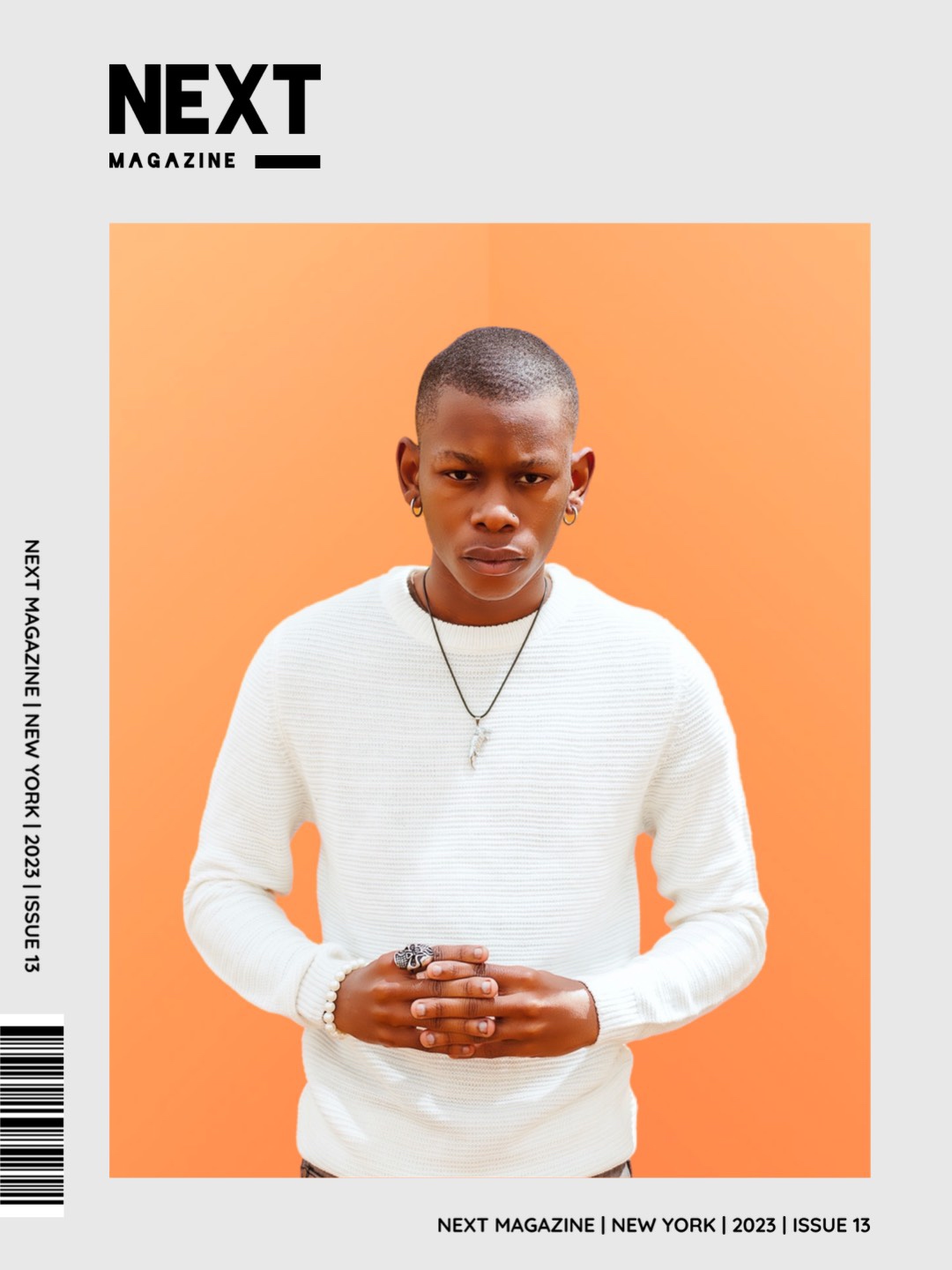 orange and gray minimalistic magazine cover