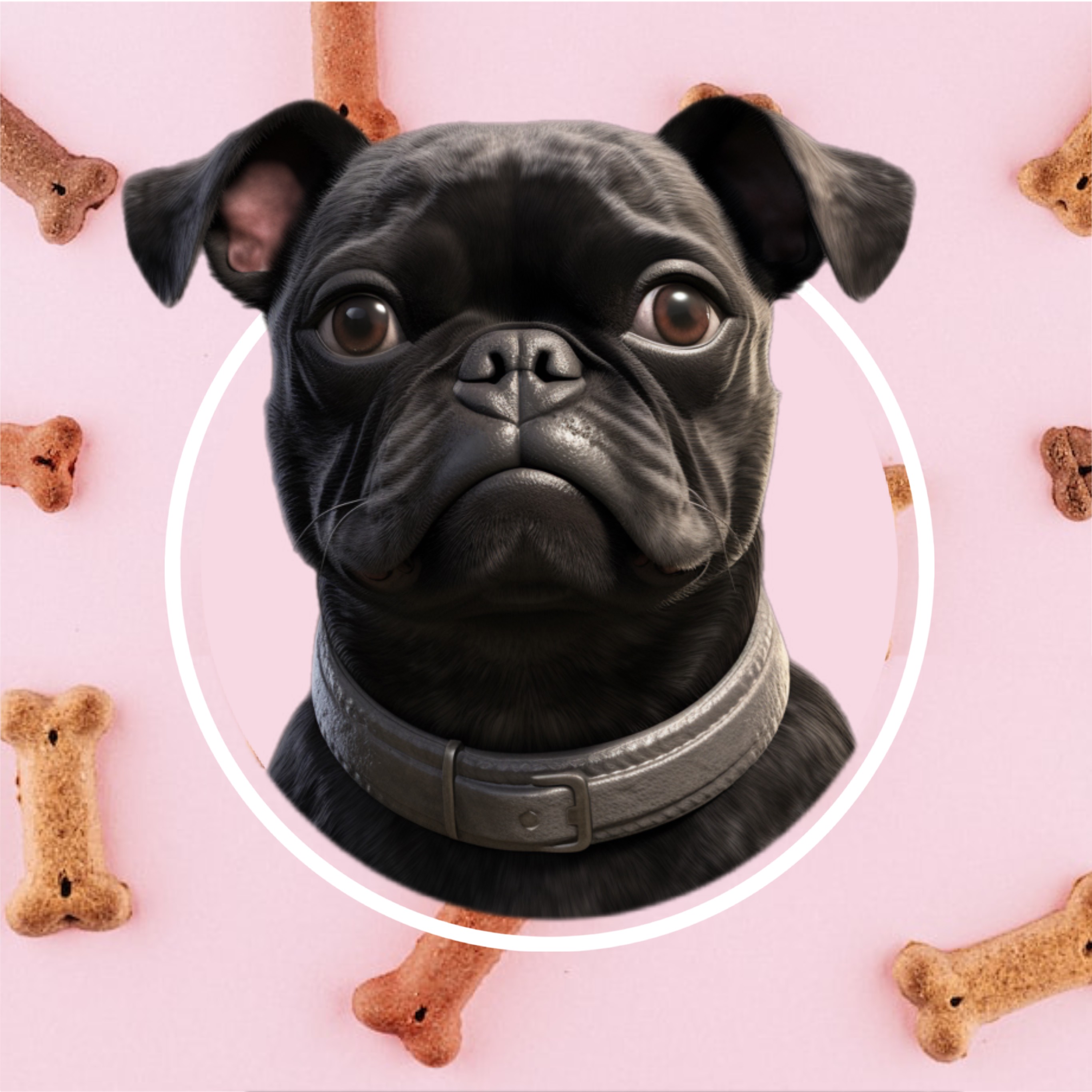 pink and white, minimalistic, cute dog, dogs and cats profile pic magic templates 