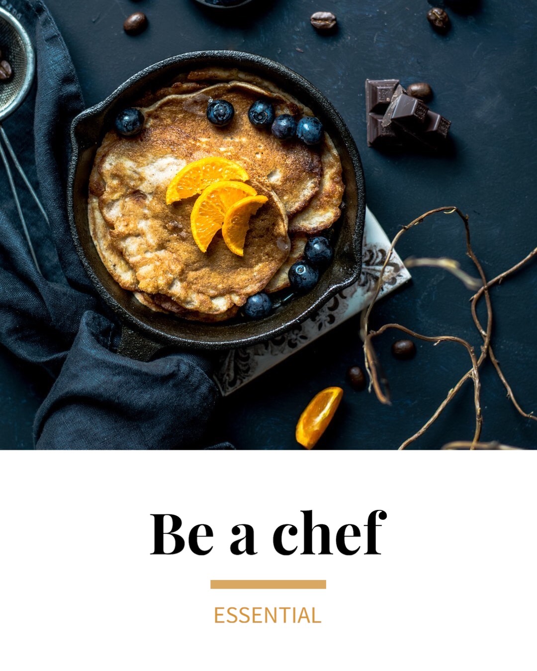 A Pancake With Blueberries And Orange Slices In It Foodie Template