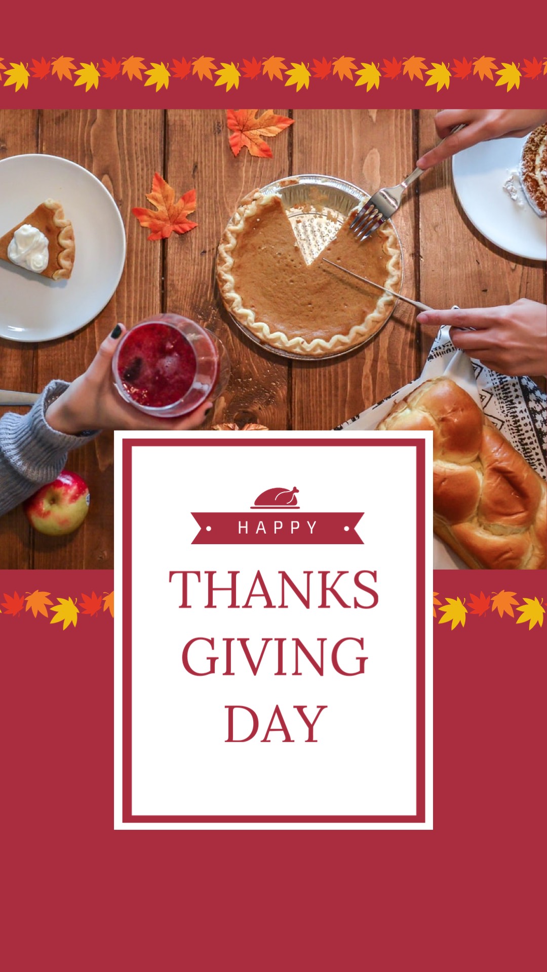 A Thanksgiving Card With A Pie And Pie Slices Thanksgiving Template