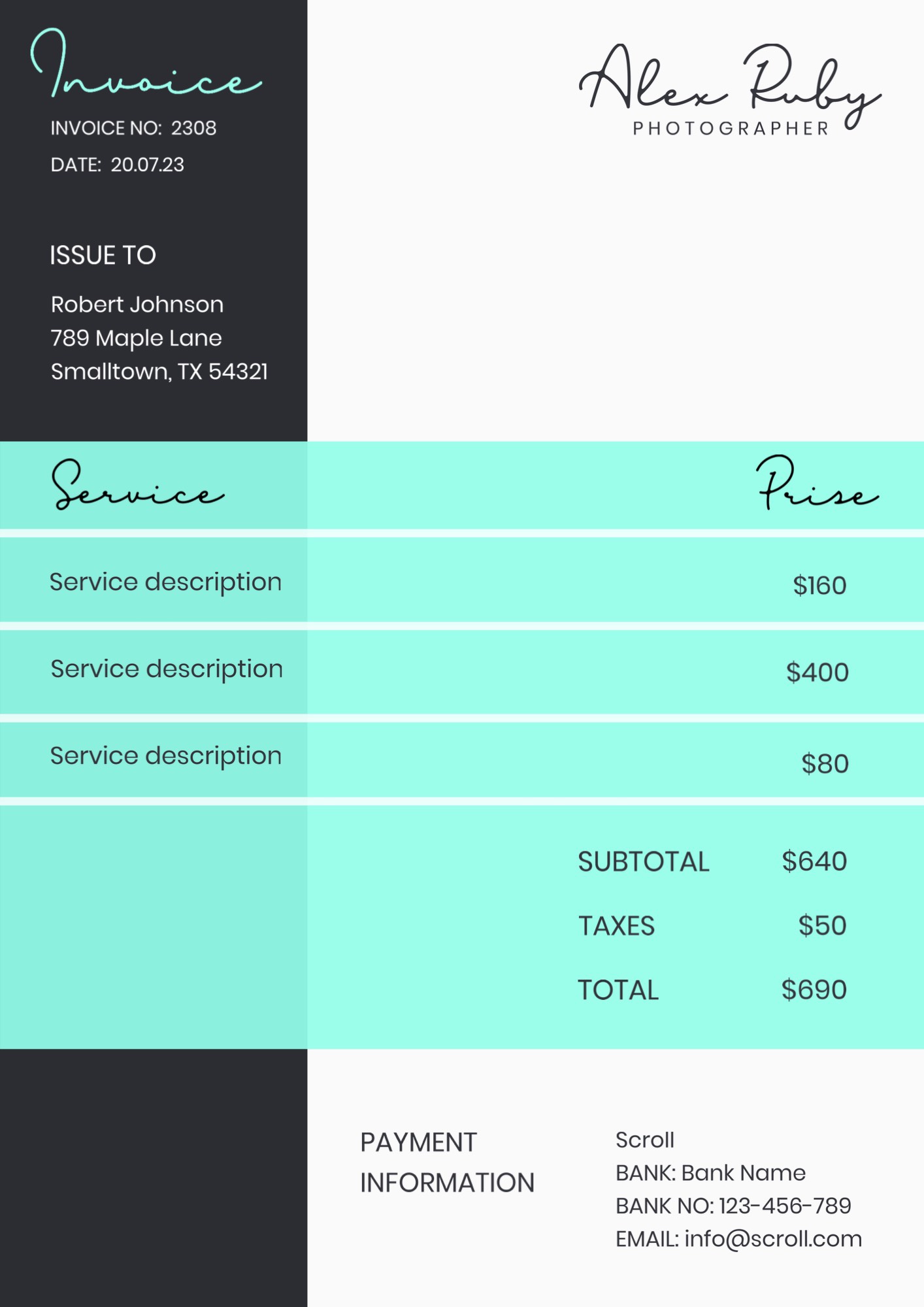  small business bold invoice template 