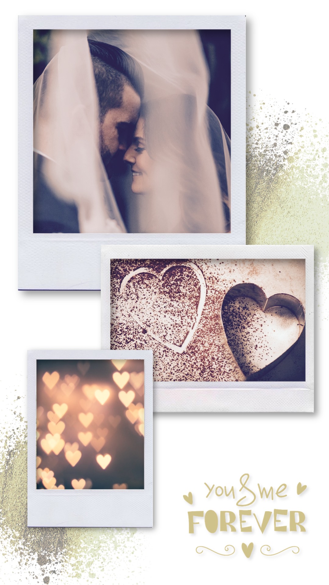 Couple love you & me forever collage Love Story template