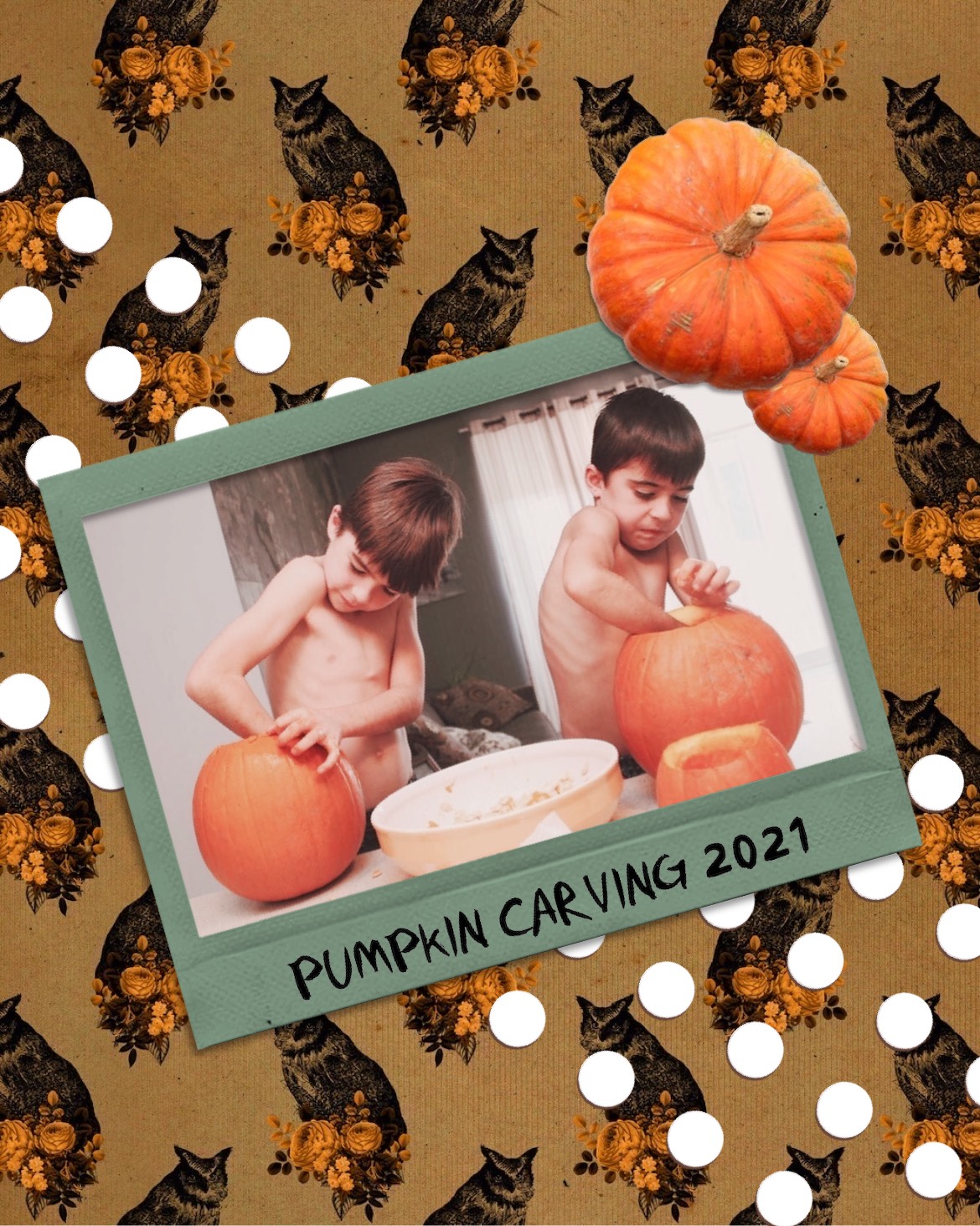 A Picture Of A Boy And A Pumpkin Halloween Template