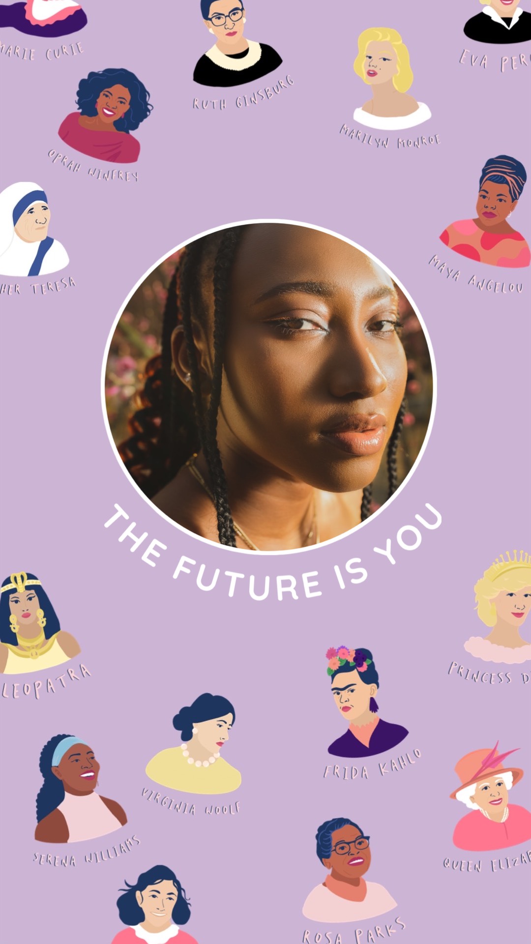 The future is you feminist slogan illustrations 