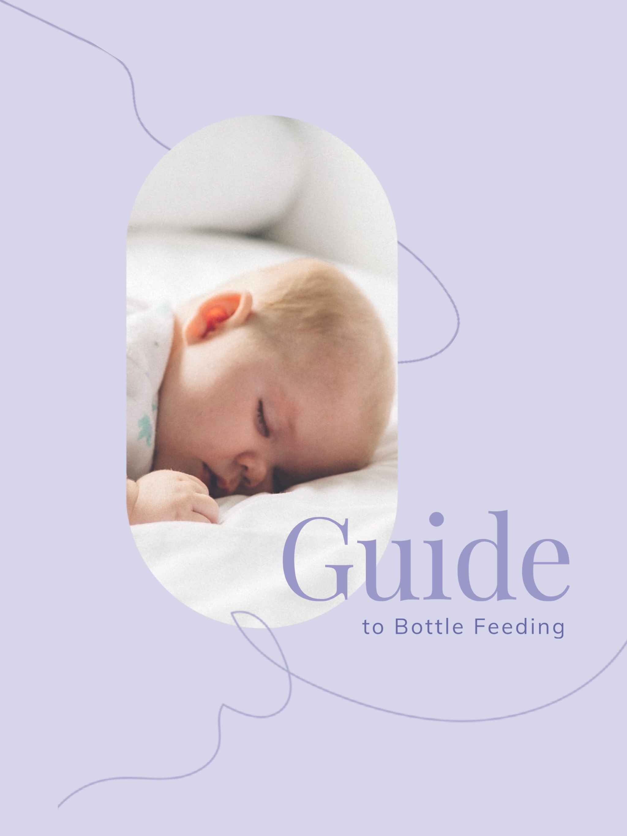 A Baby Sleeping On A Bed With The Words Guide To Bottle Feeding Baby Template