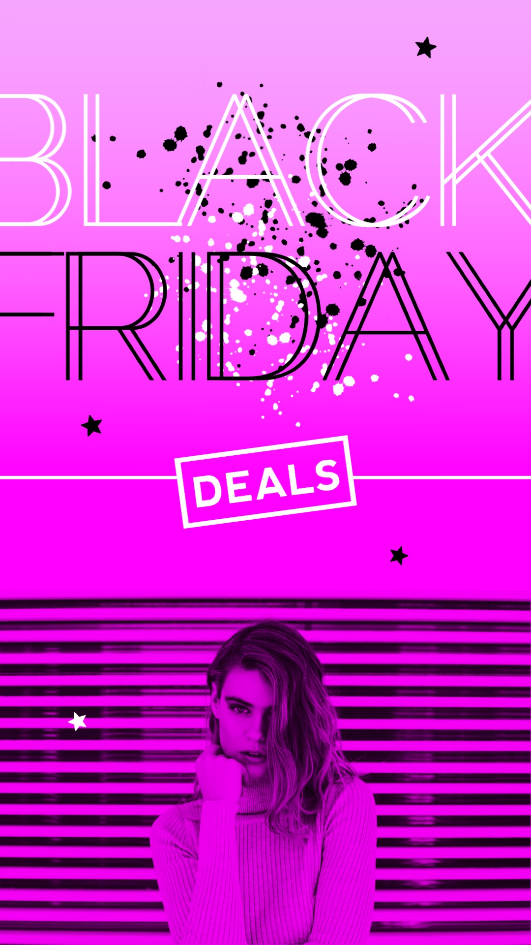 Black friday deals pink design flyer template
