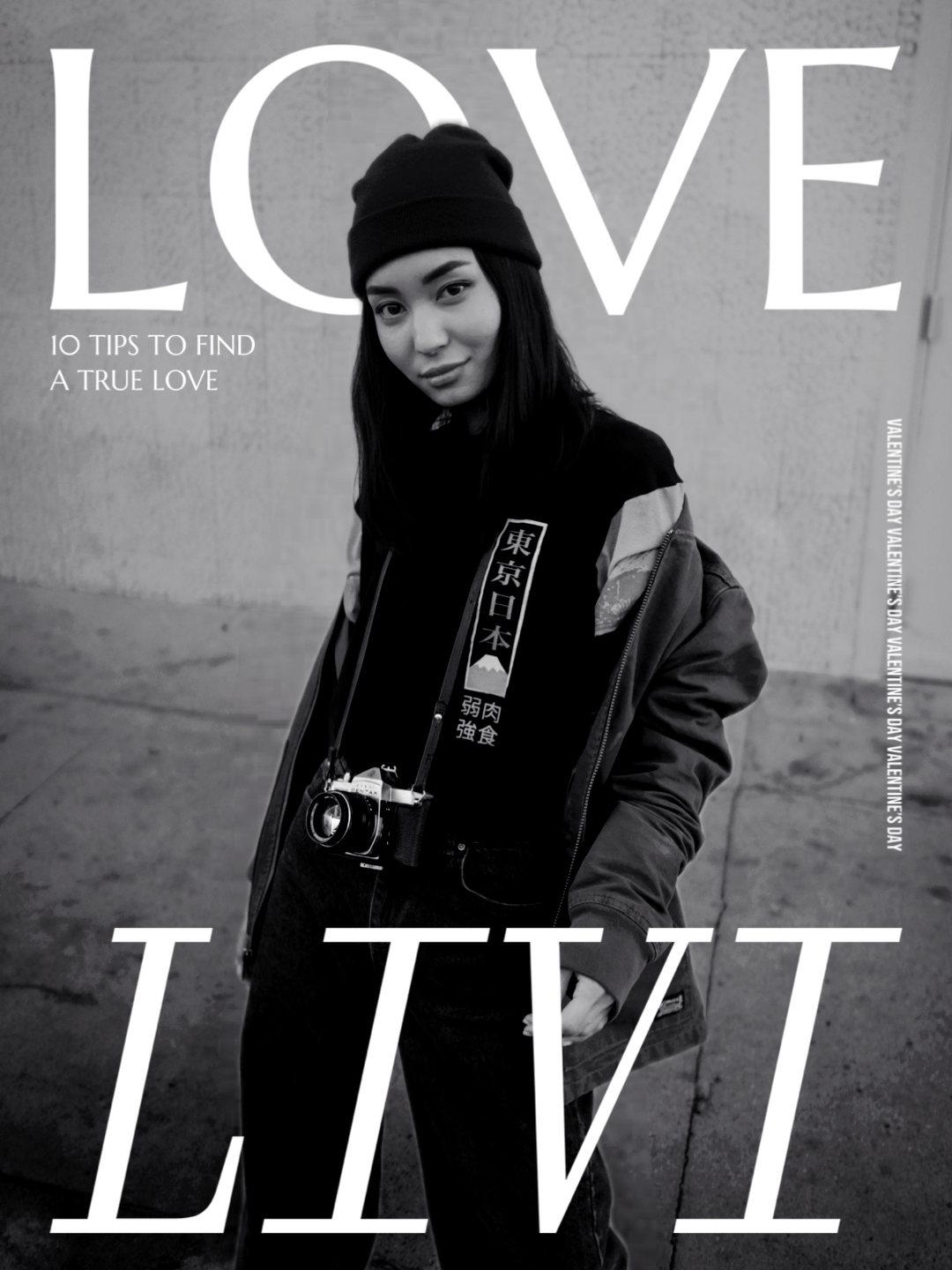 Valentine’s Day Magazine Template black and white 