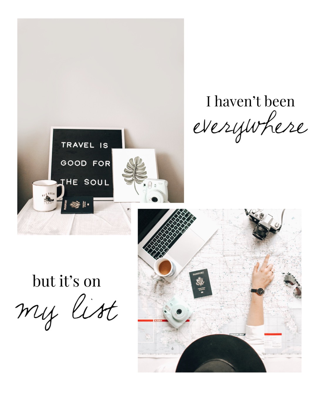 A Collage Of Photos With A Laptop Wanderlust Template