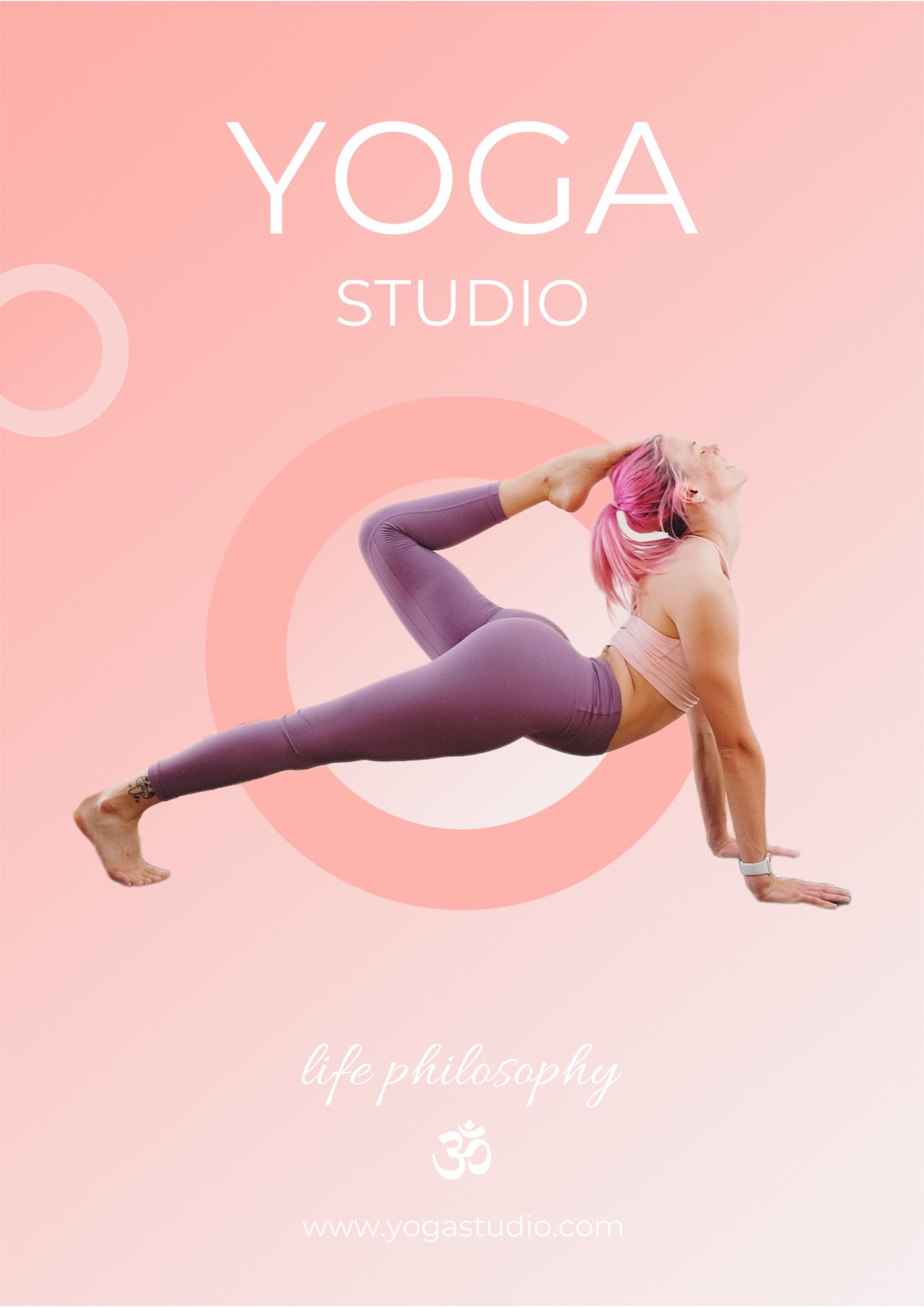 pink Illustration yoga studio Poster