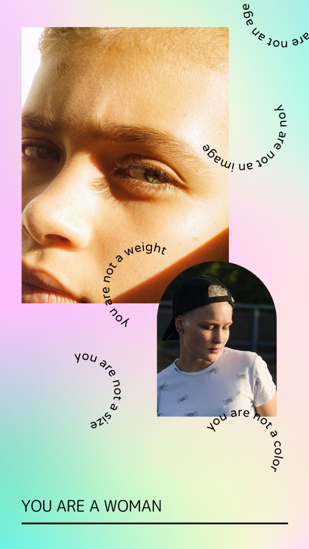 A Woman'S Face With The Words You Are A Woman On It Women S Day Template