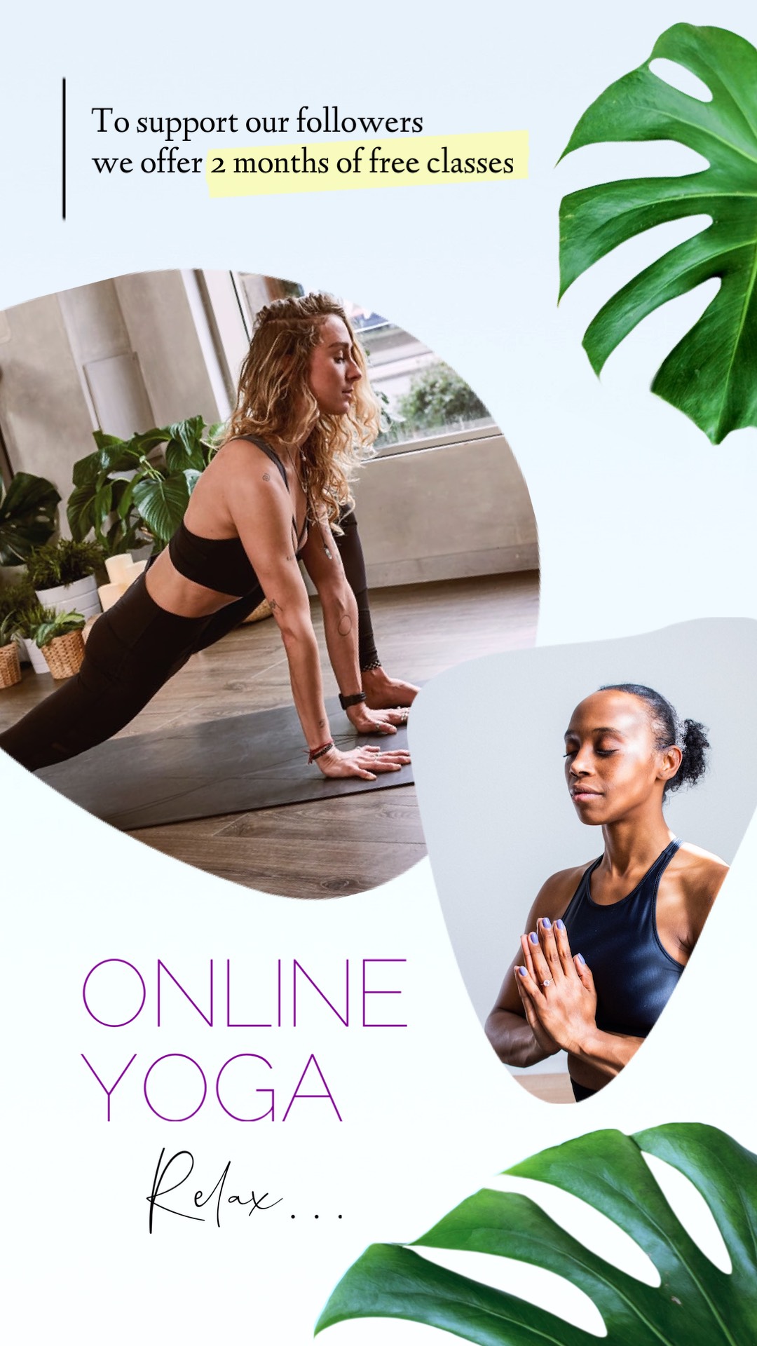 Online yoga classes instagram story template