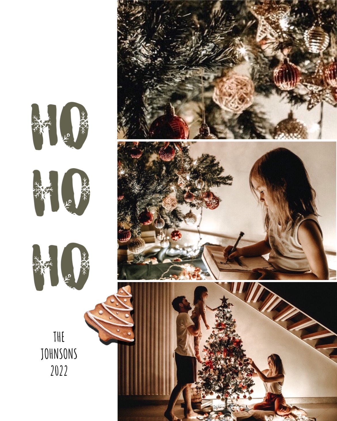 A Collage Of Photos Of A Girl And A Boy Decorating A Christmas Tree Merry Christmas Template