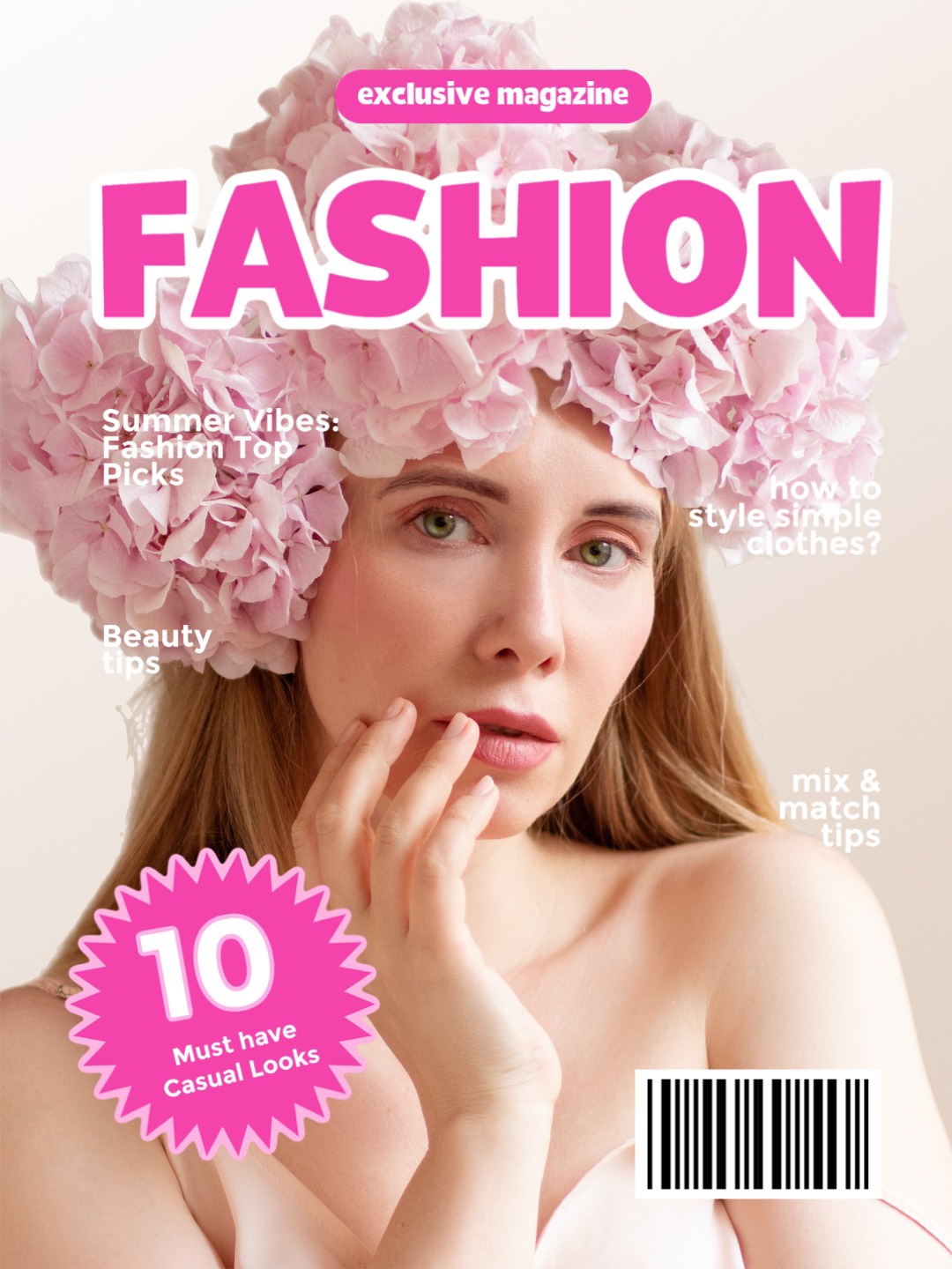 Fashion magazine cover pink