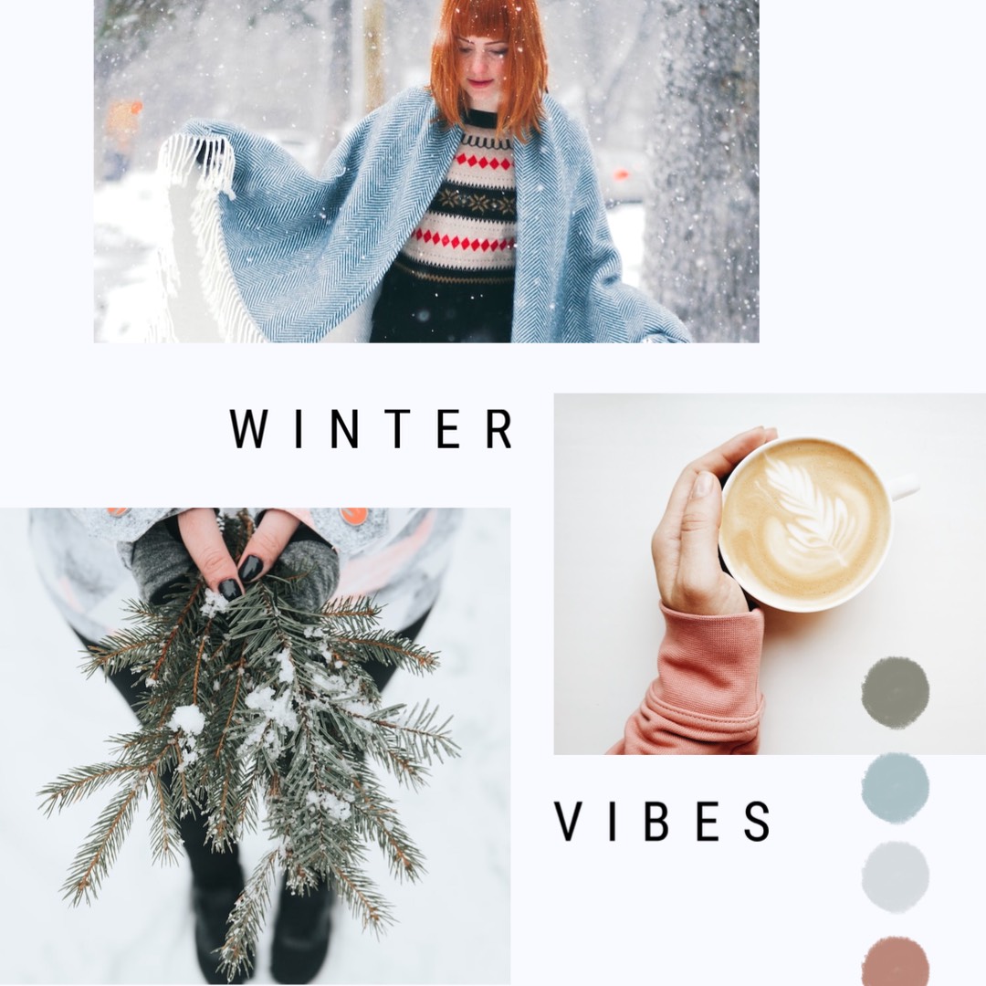 winter moodboard photos inspiration Instagram post template 