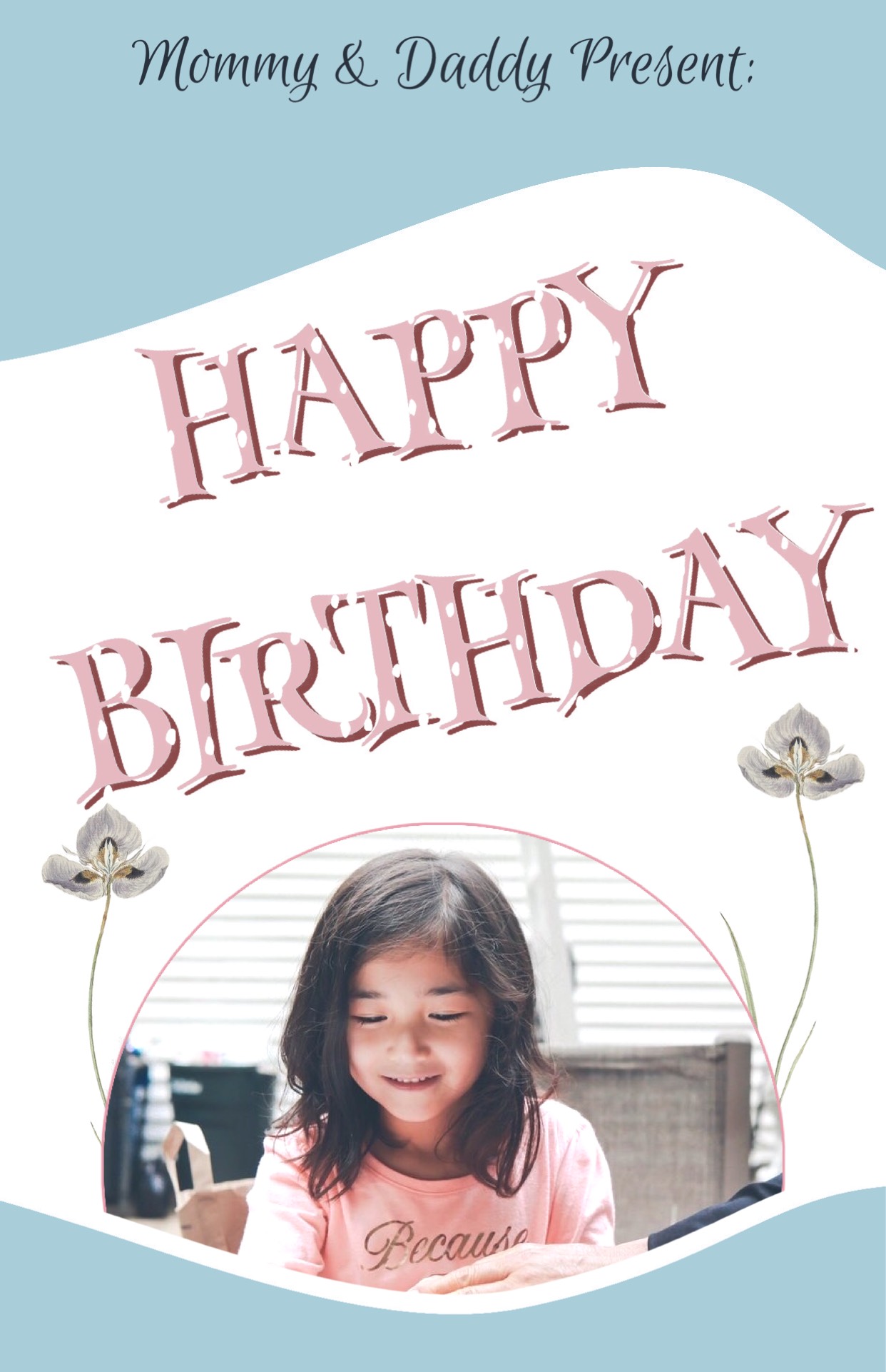 Child happy birthday card template