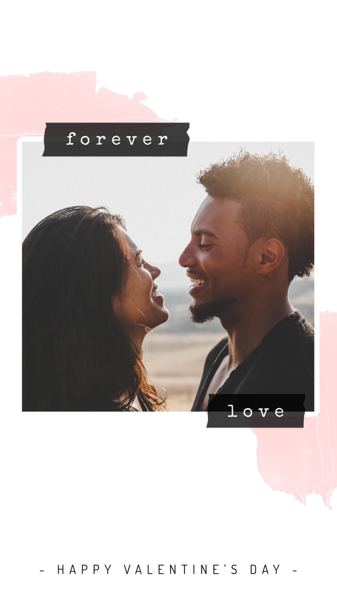 A Valentine'S Day Card With A Picture Of A Couple Love Story Template